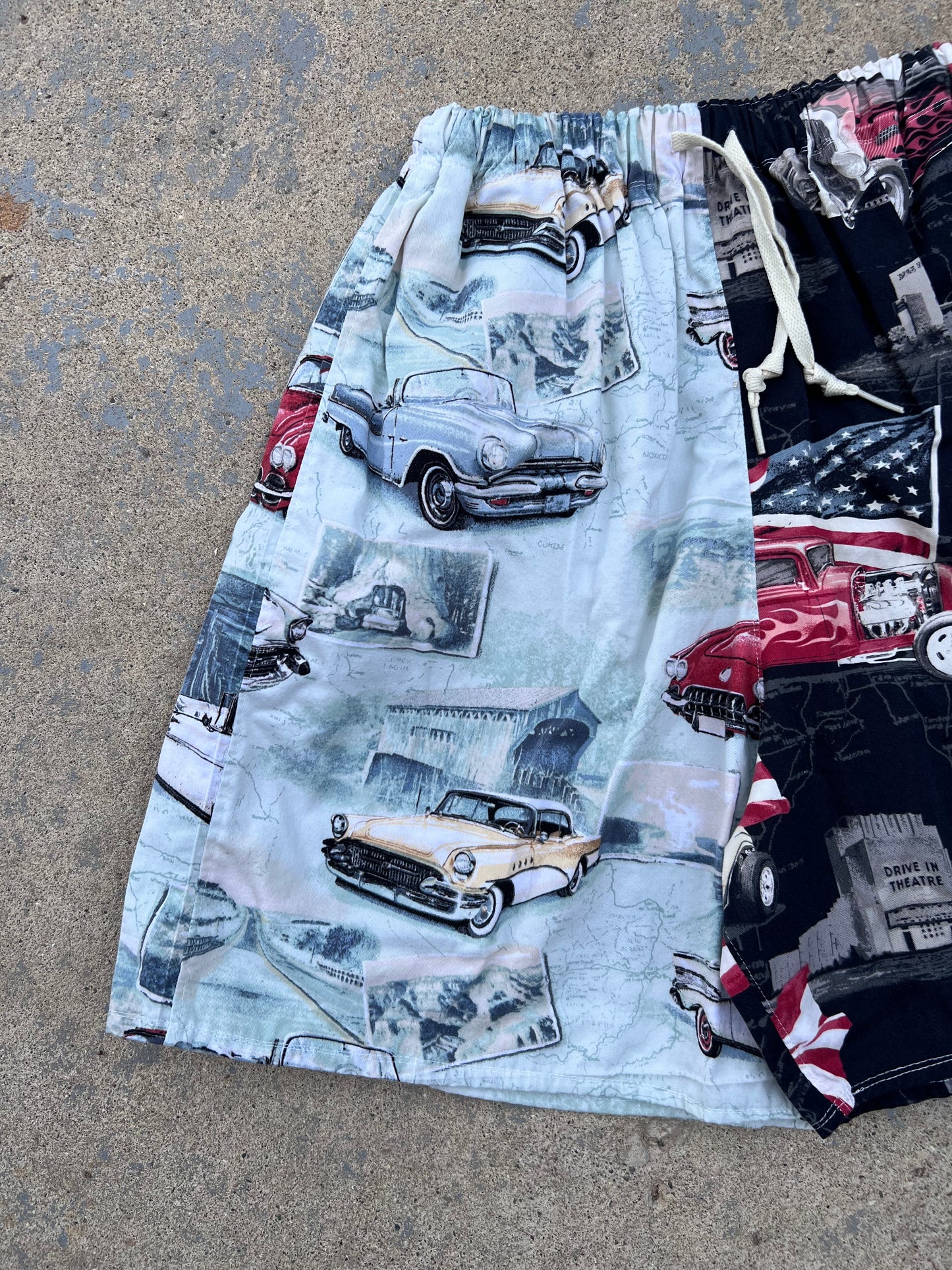 Retro Car Two Tone Shorts