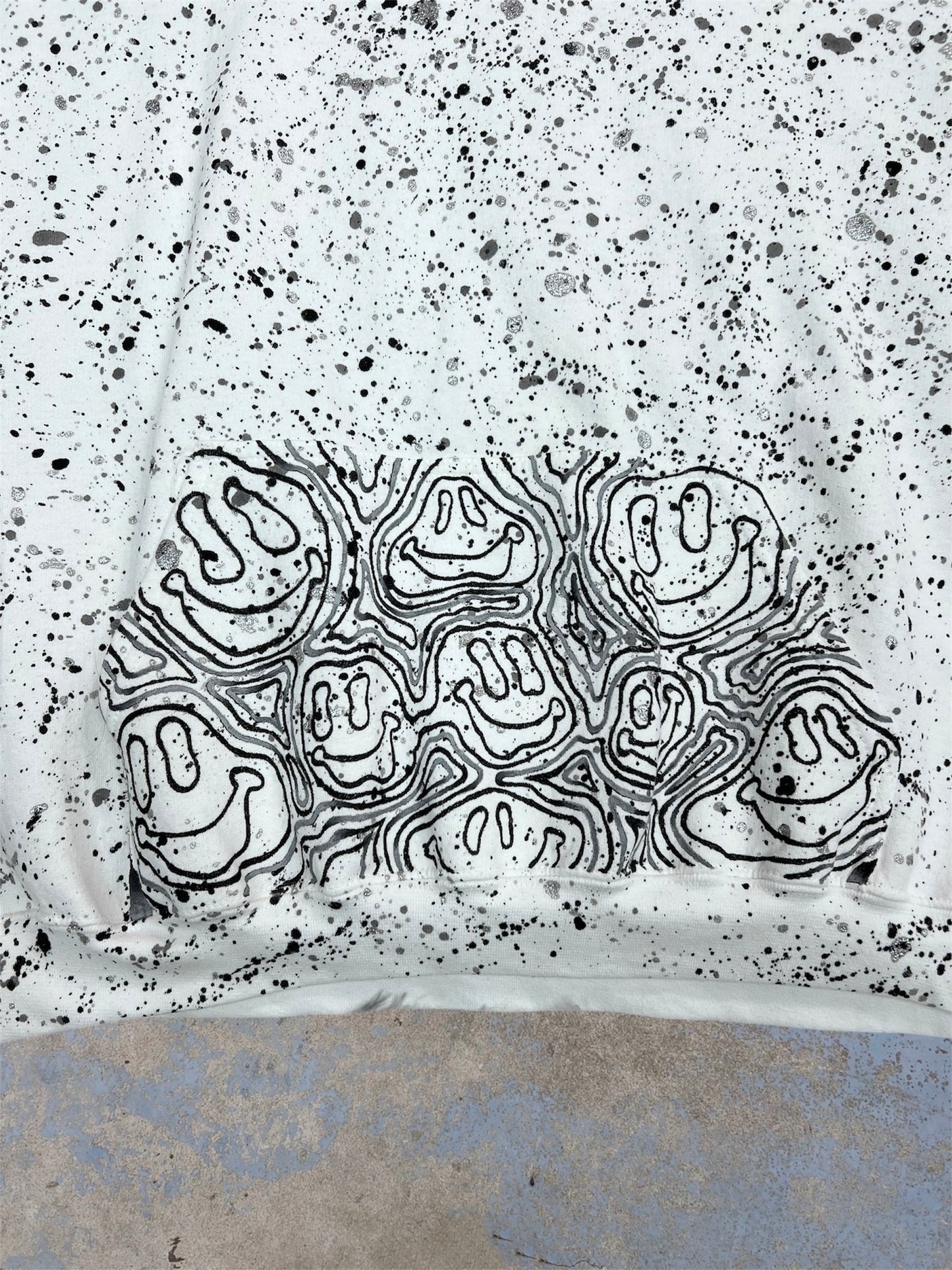 Paint Splattered Happy Daze Hoodie