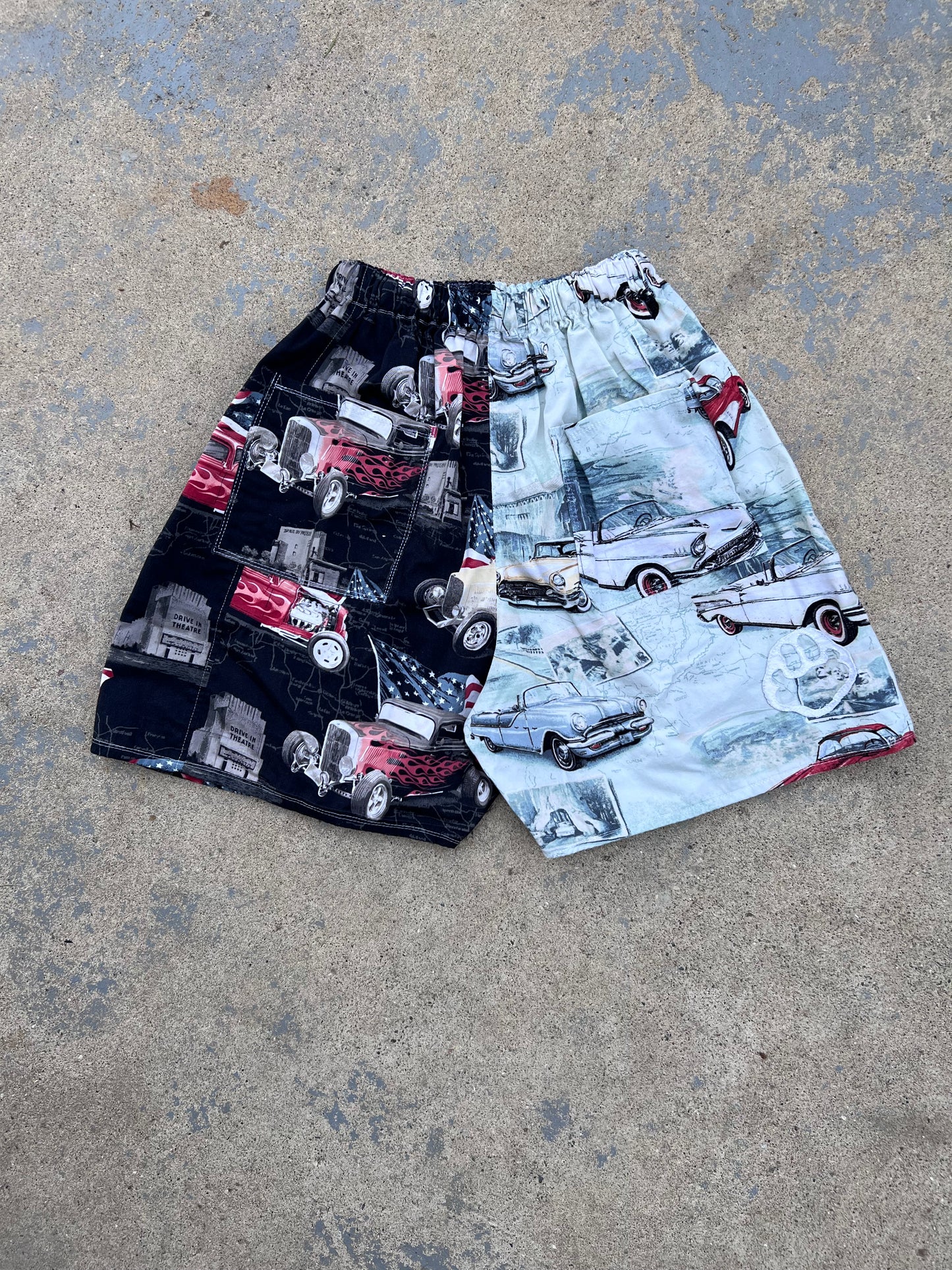 Retro Car Two Tone Shorts