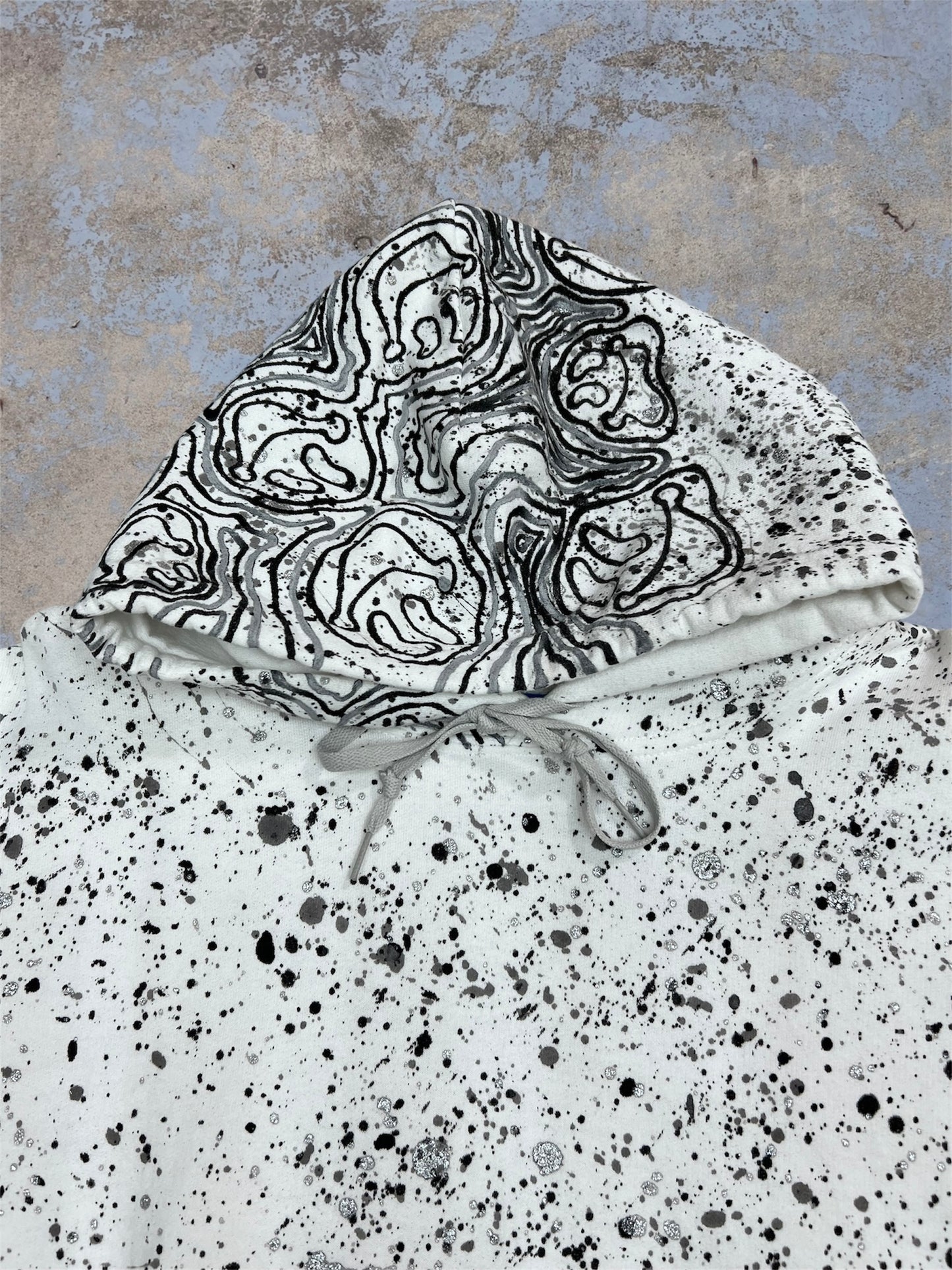 Paint Splattered Happy Daze Hoodie