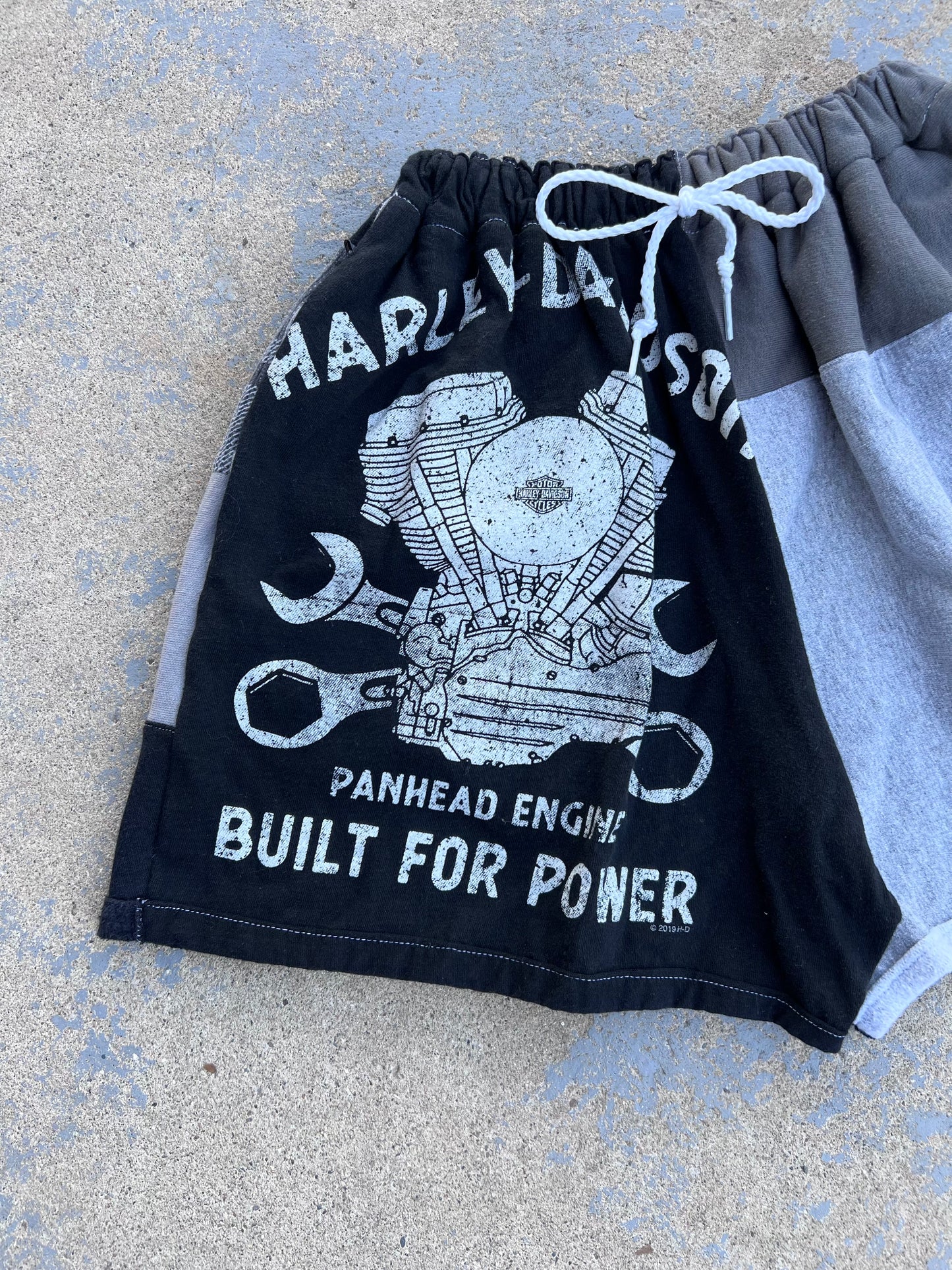 Reworked Harley Patchwork Shorts