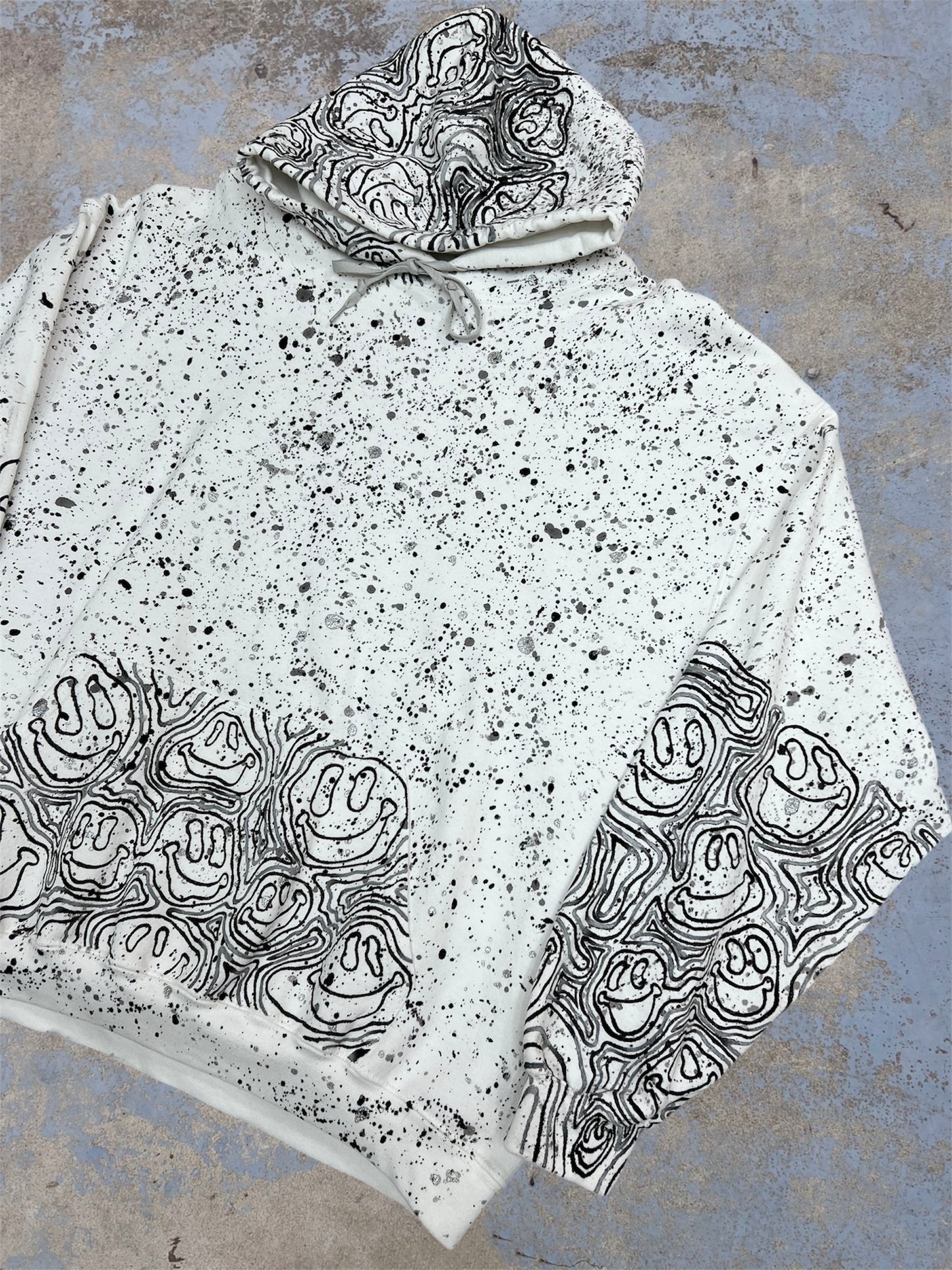 Paint Splattered Happy Daze Hoodie