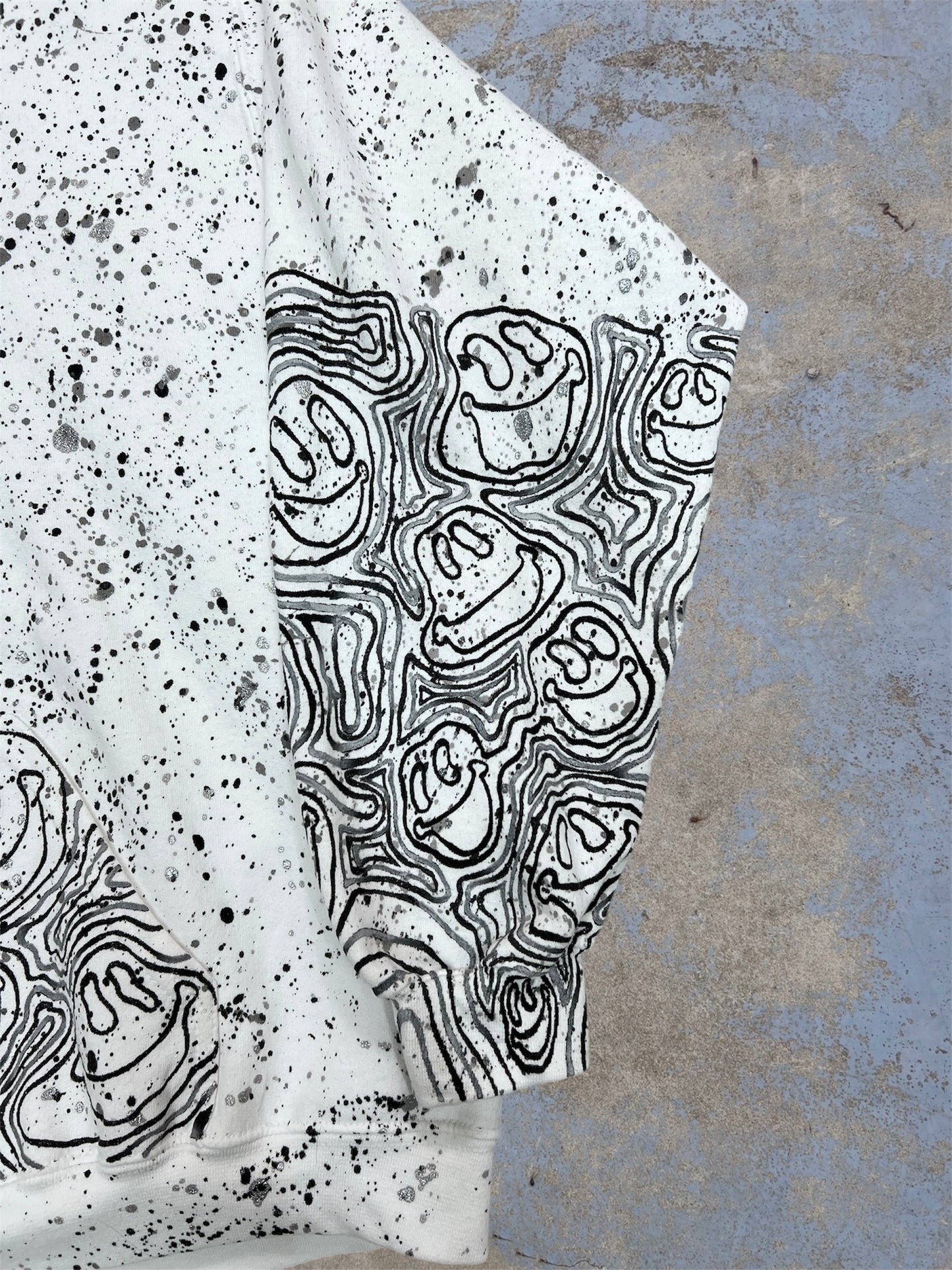 Paint Splattered Happy Daze Hoodie