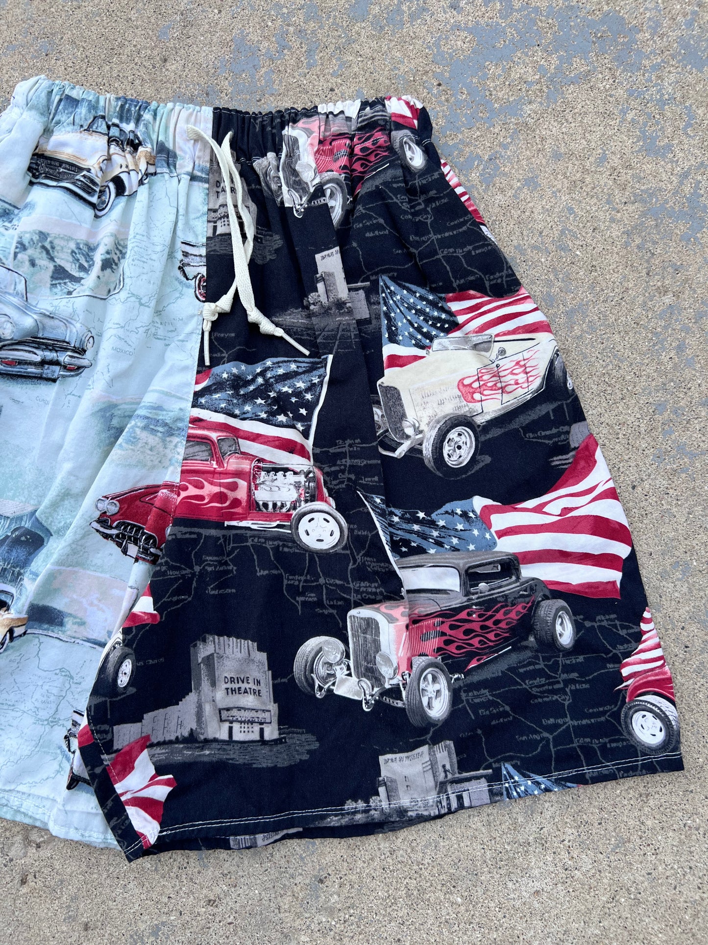 Retro Car Two Tone Shorts