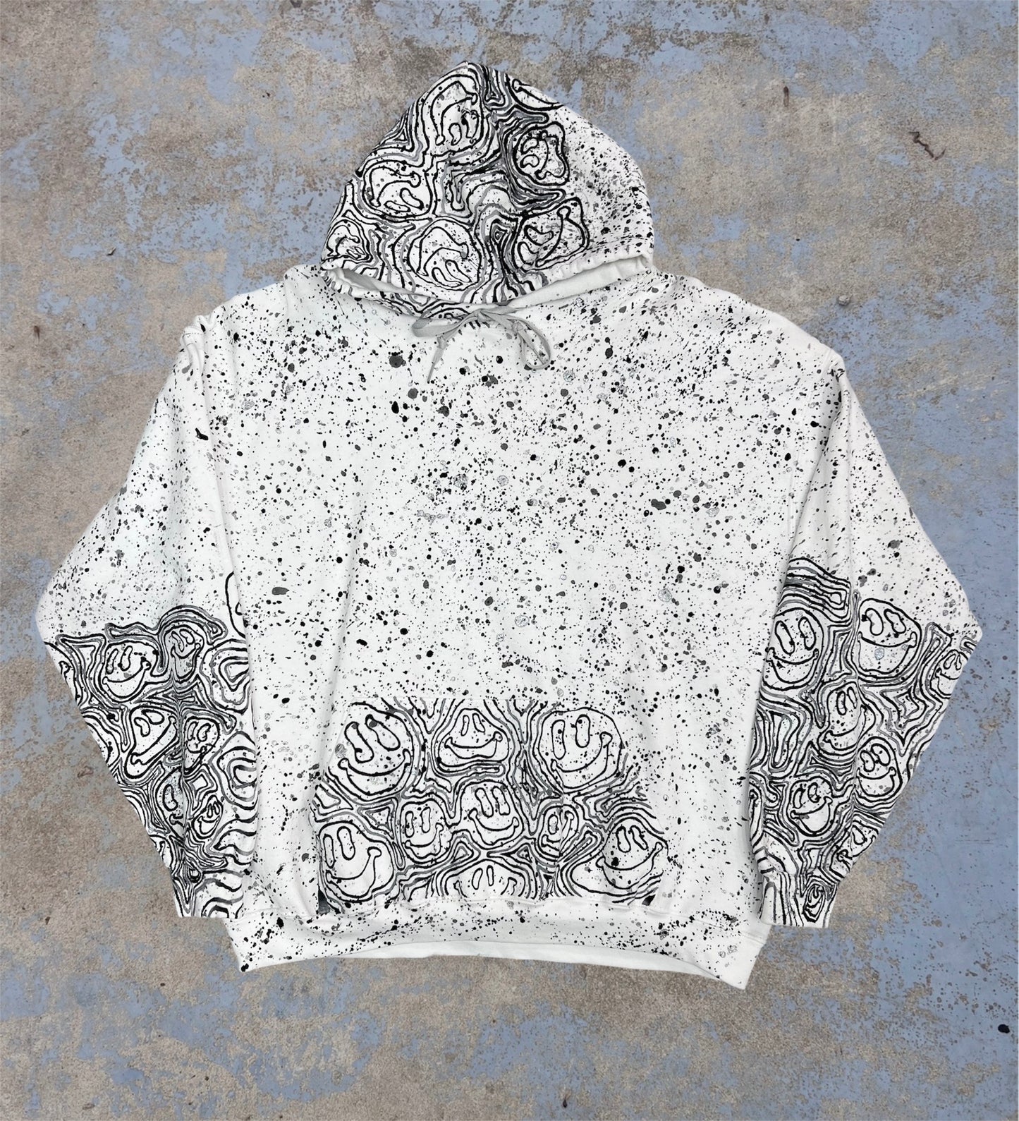 Paint Splattered Happy Daze Hoodie