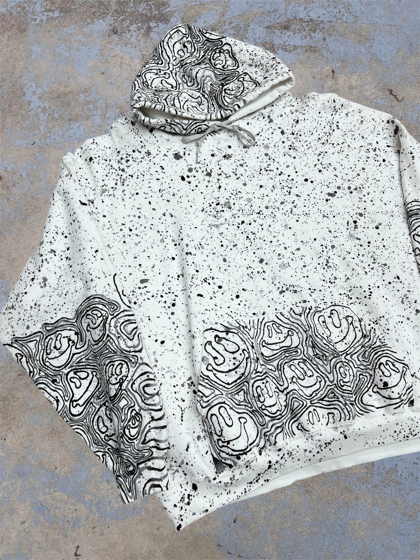 Paint Splattered Happy Daze Hoodie