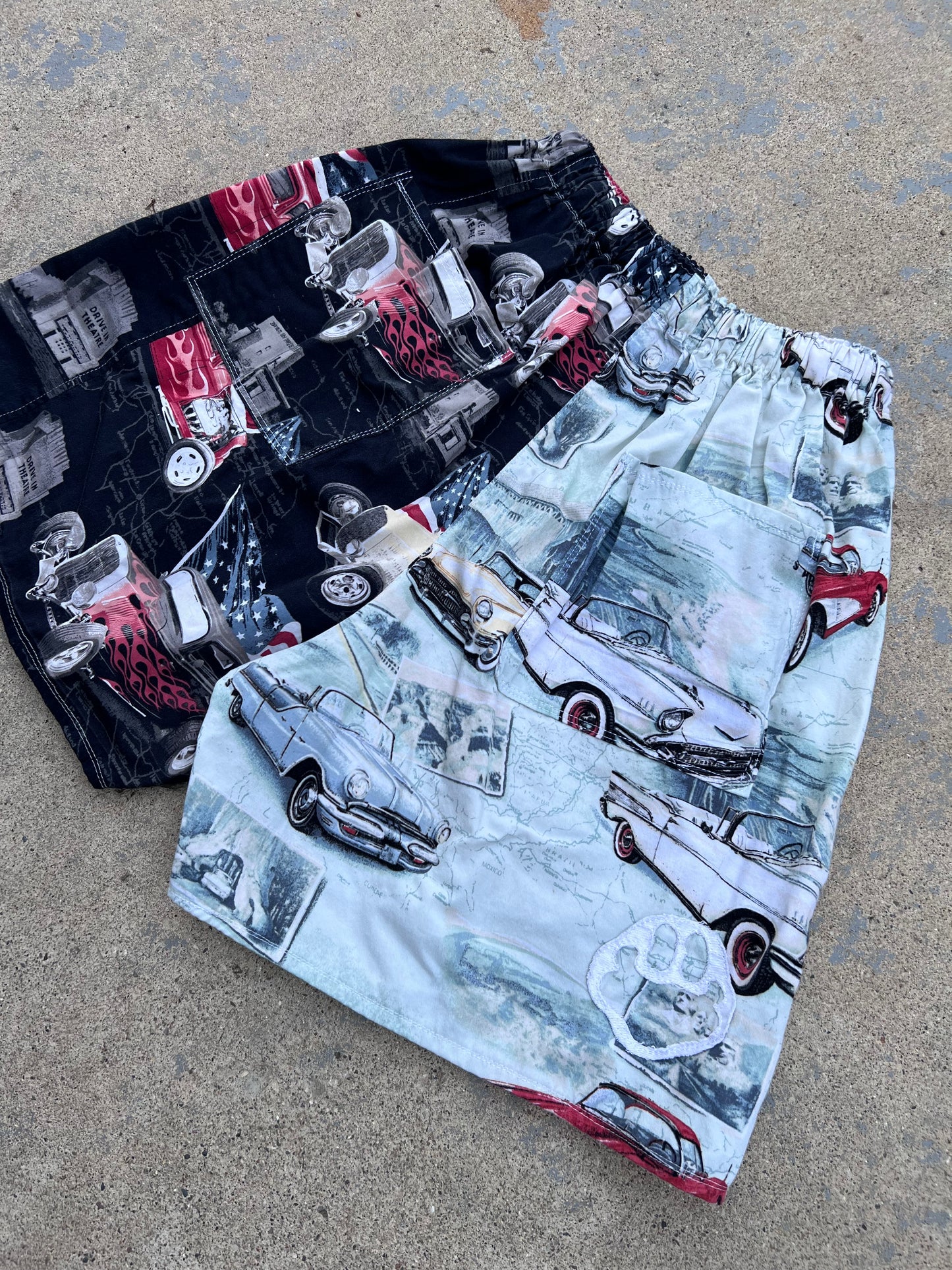 Retro Car Two Tone Shorts