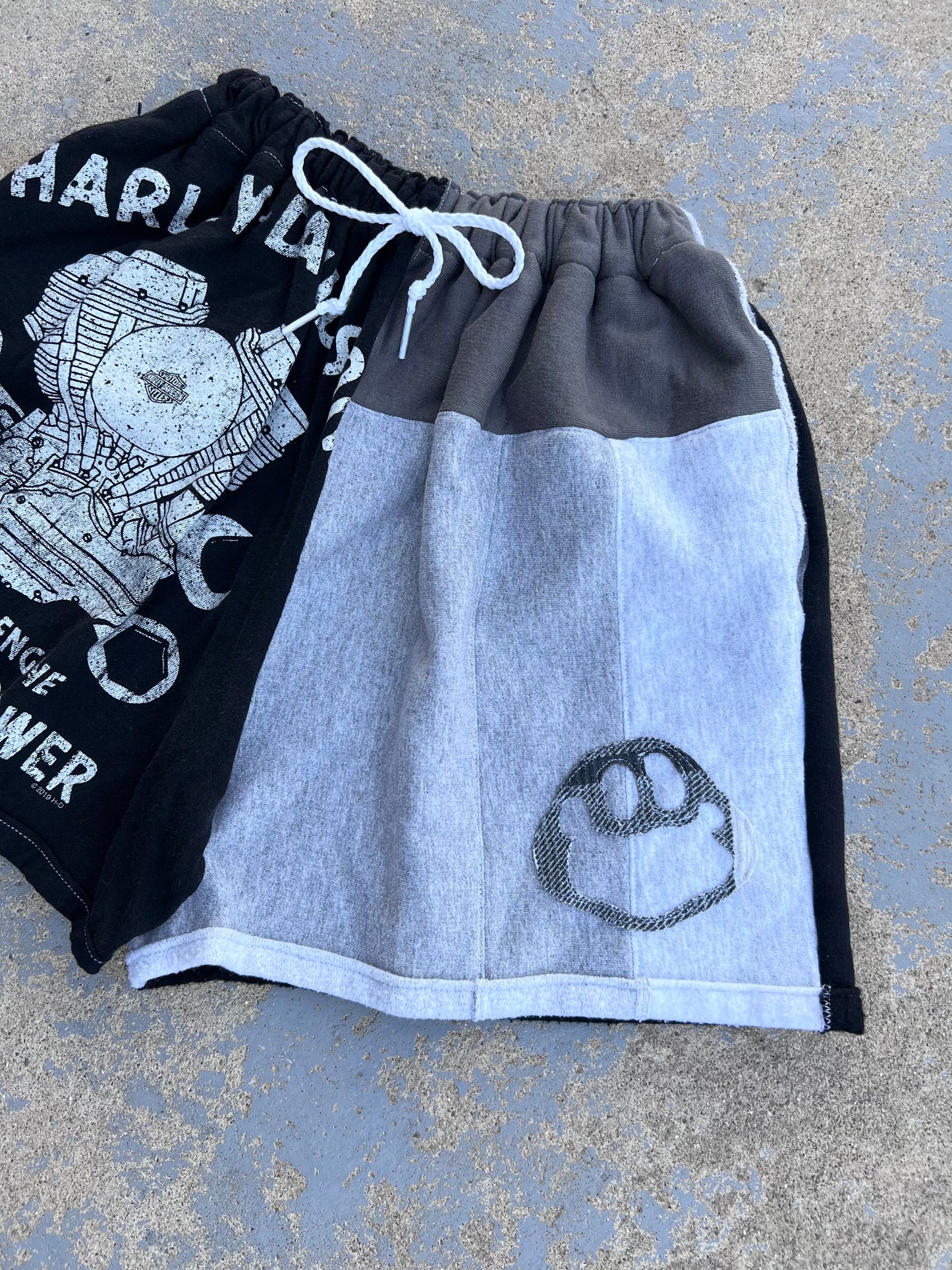 Reworked Harley Patchwork Shorts
