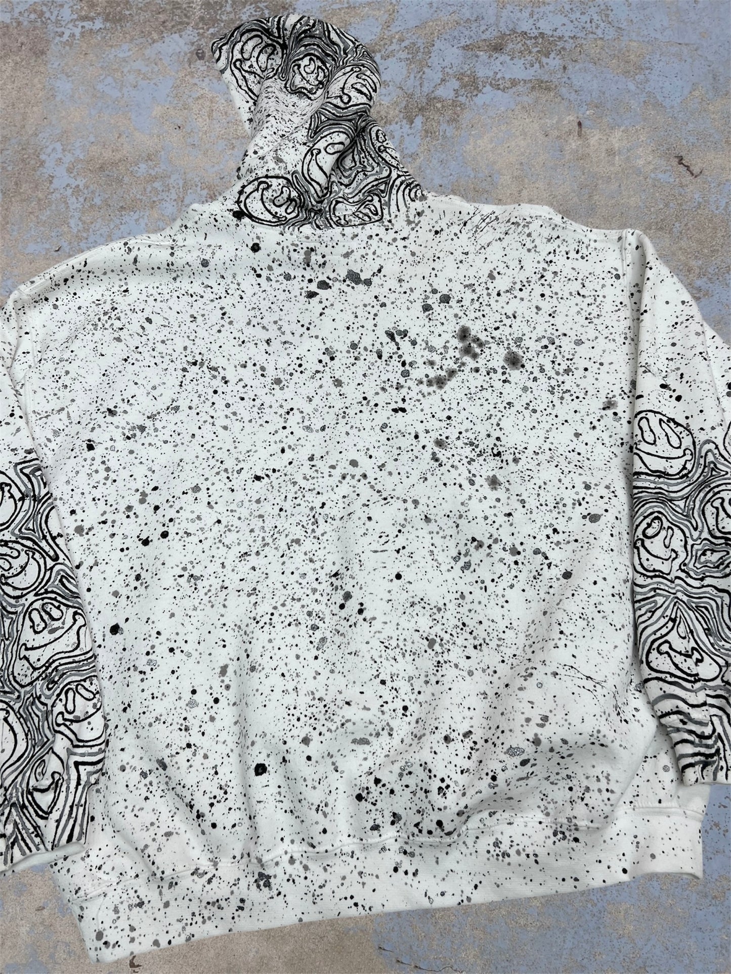 Paint Splattered Happy Daze Hoodie