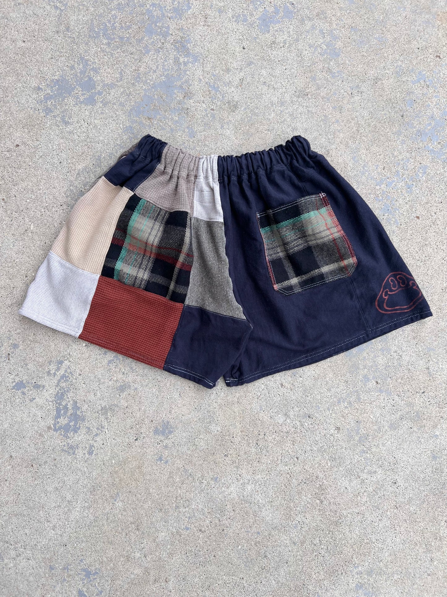 Reworked Harley Patchwork Shorts