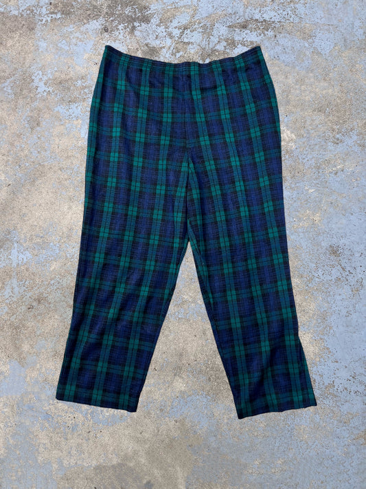 Vintage Green + Blue Plaid Trousers