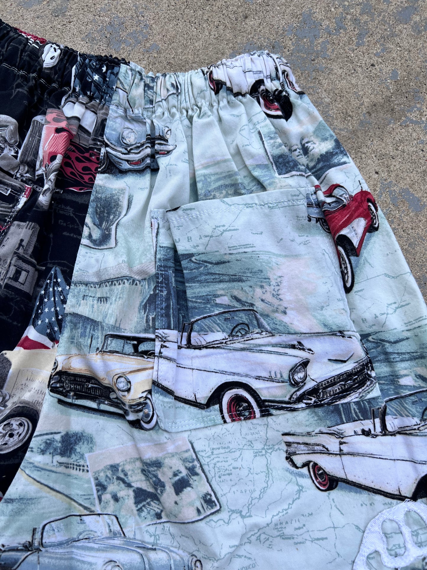 Retro Car Two Tone Shorts