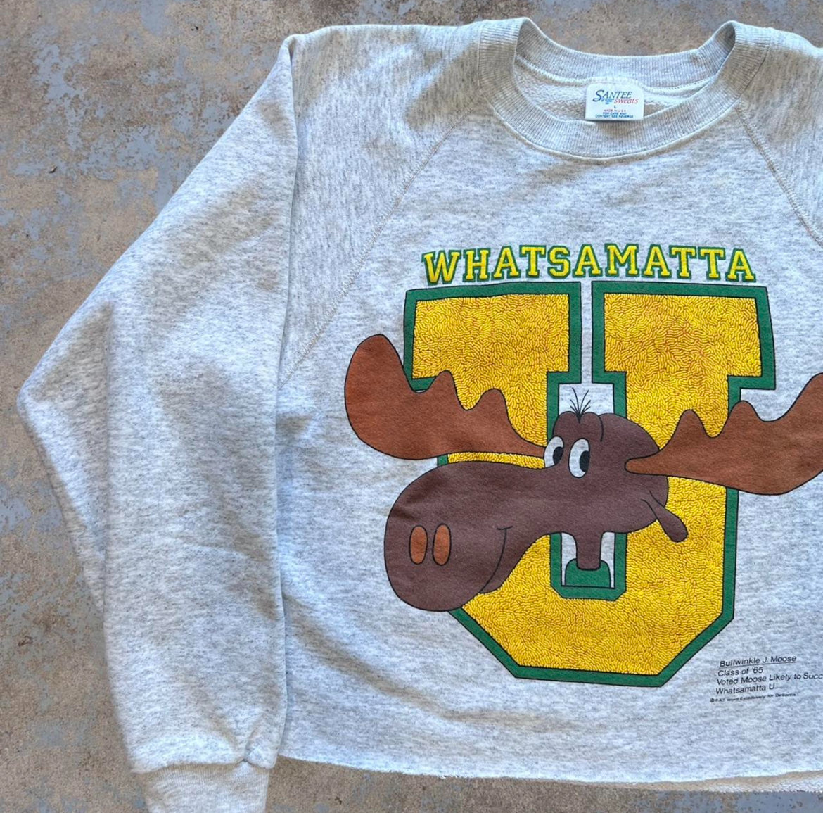Vintage Bullwinkle Cropped Crewneck