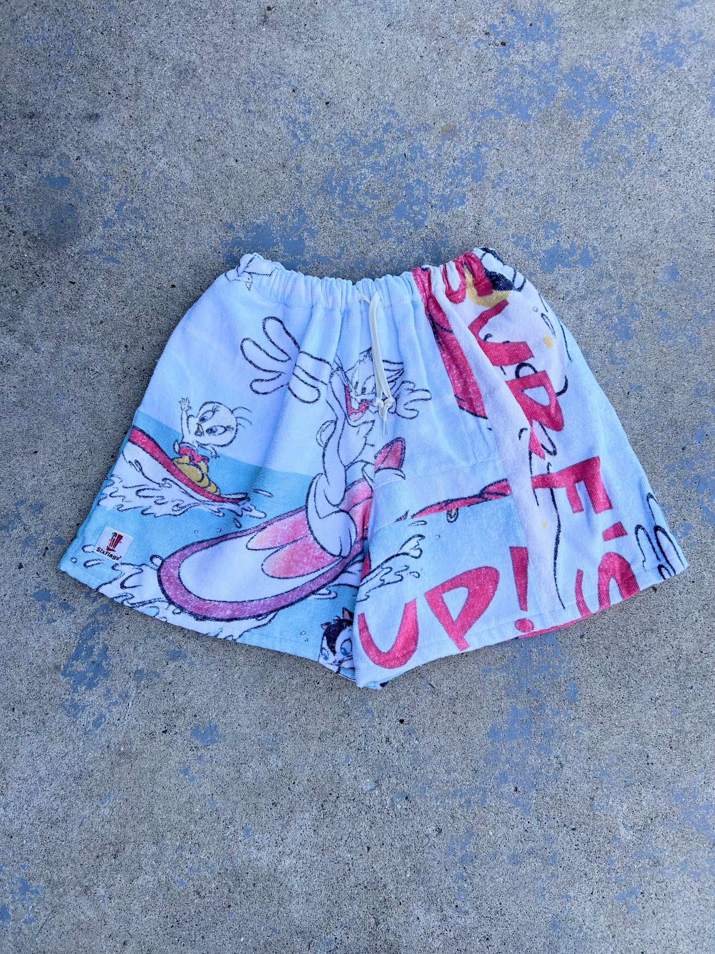 Vintage Six Flags Looney Tunes Towel Shorts