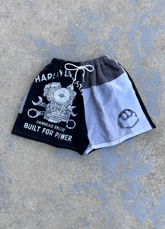 Reworked Harley Patchwork Shorts