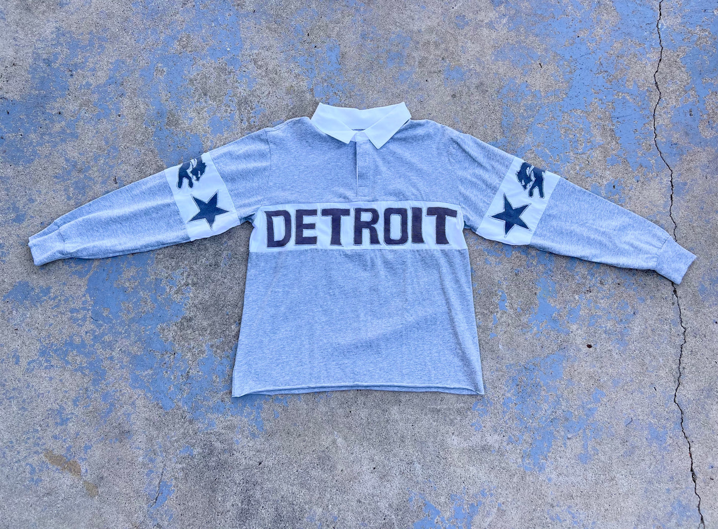 Detroit Lions “Rugby” Polo Long Sleeve Shirt