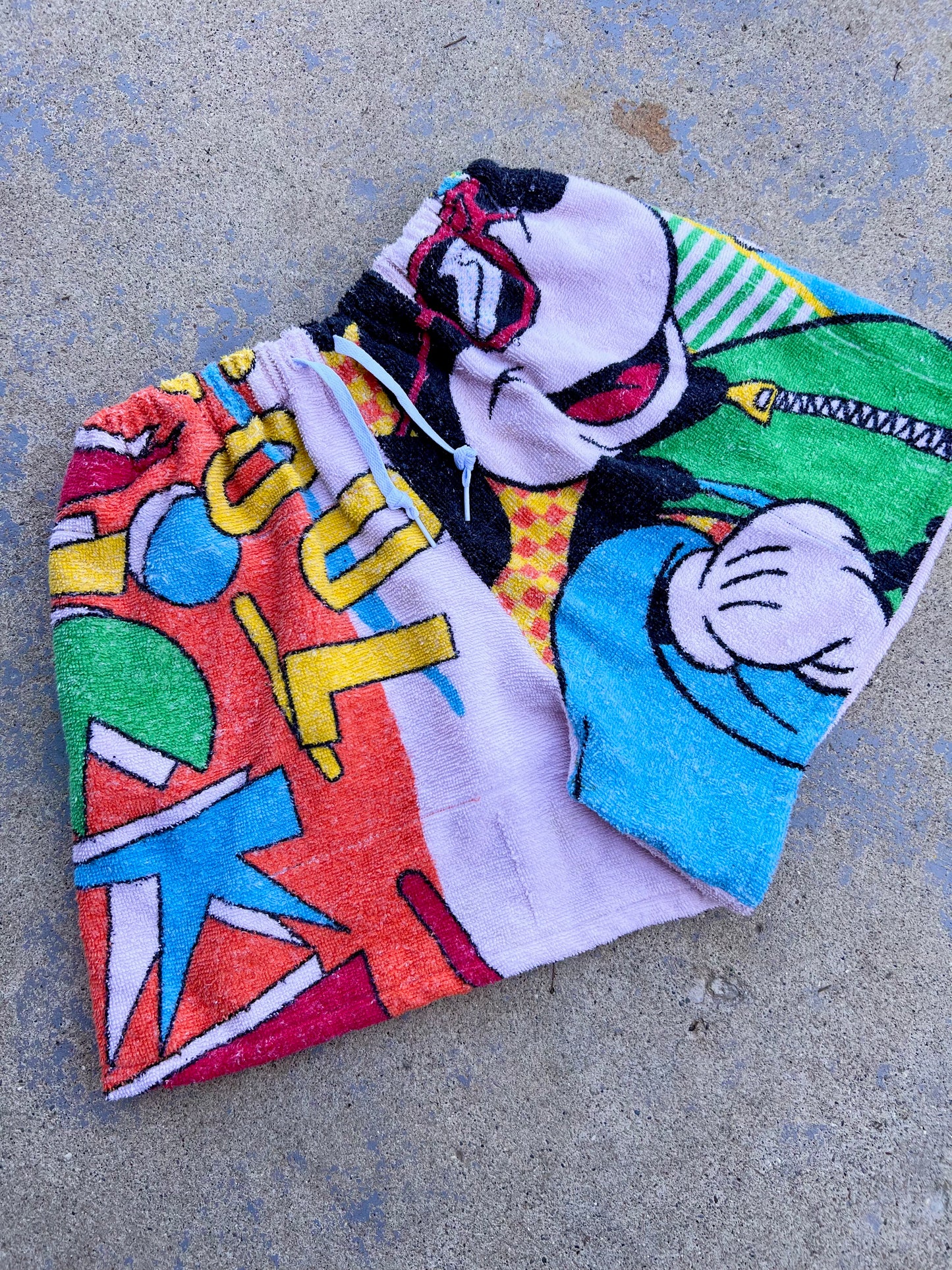 Vintage Surfing Mickey Towel Shorts
