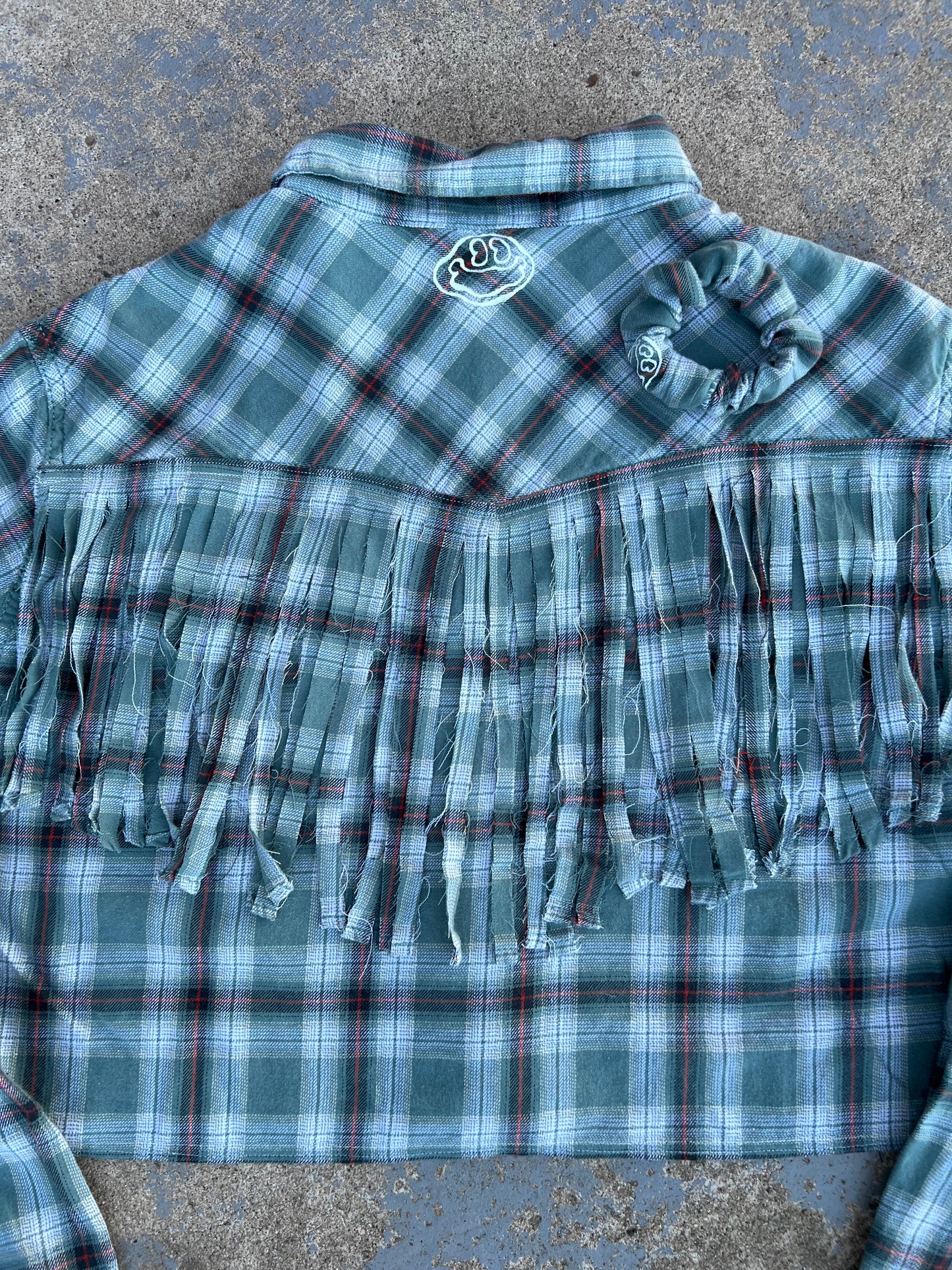 Western Plaid Fringe Button Up Top