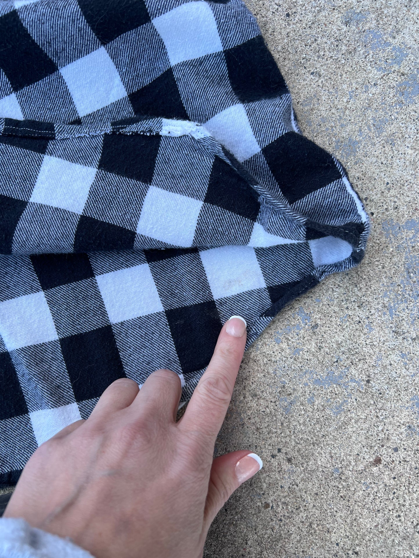 Black Checkered Two Tone Half & Half Flannel