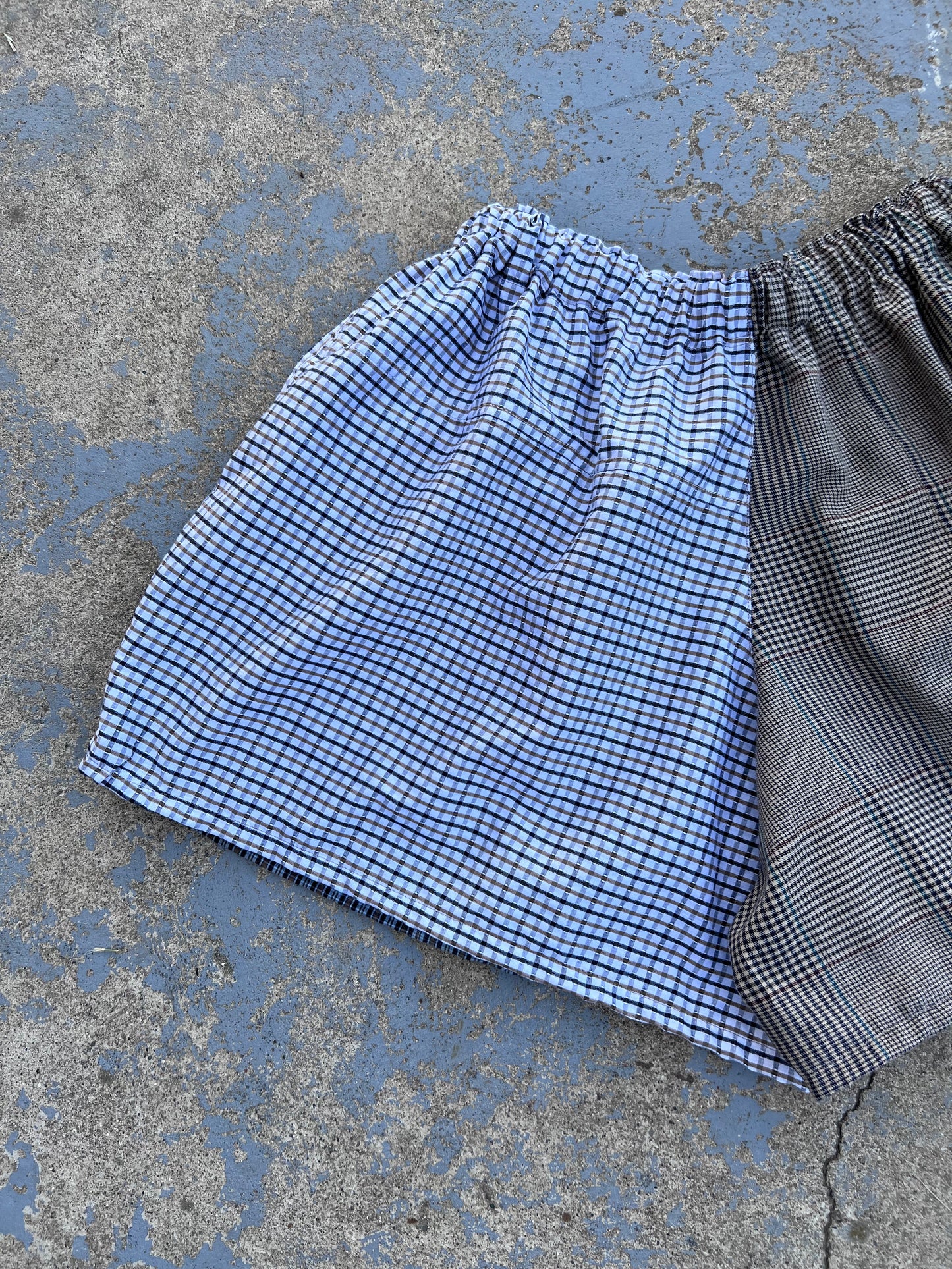 Mixed Plaid “Nike Boxer” Shorts