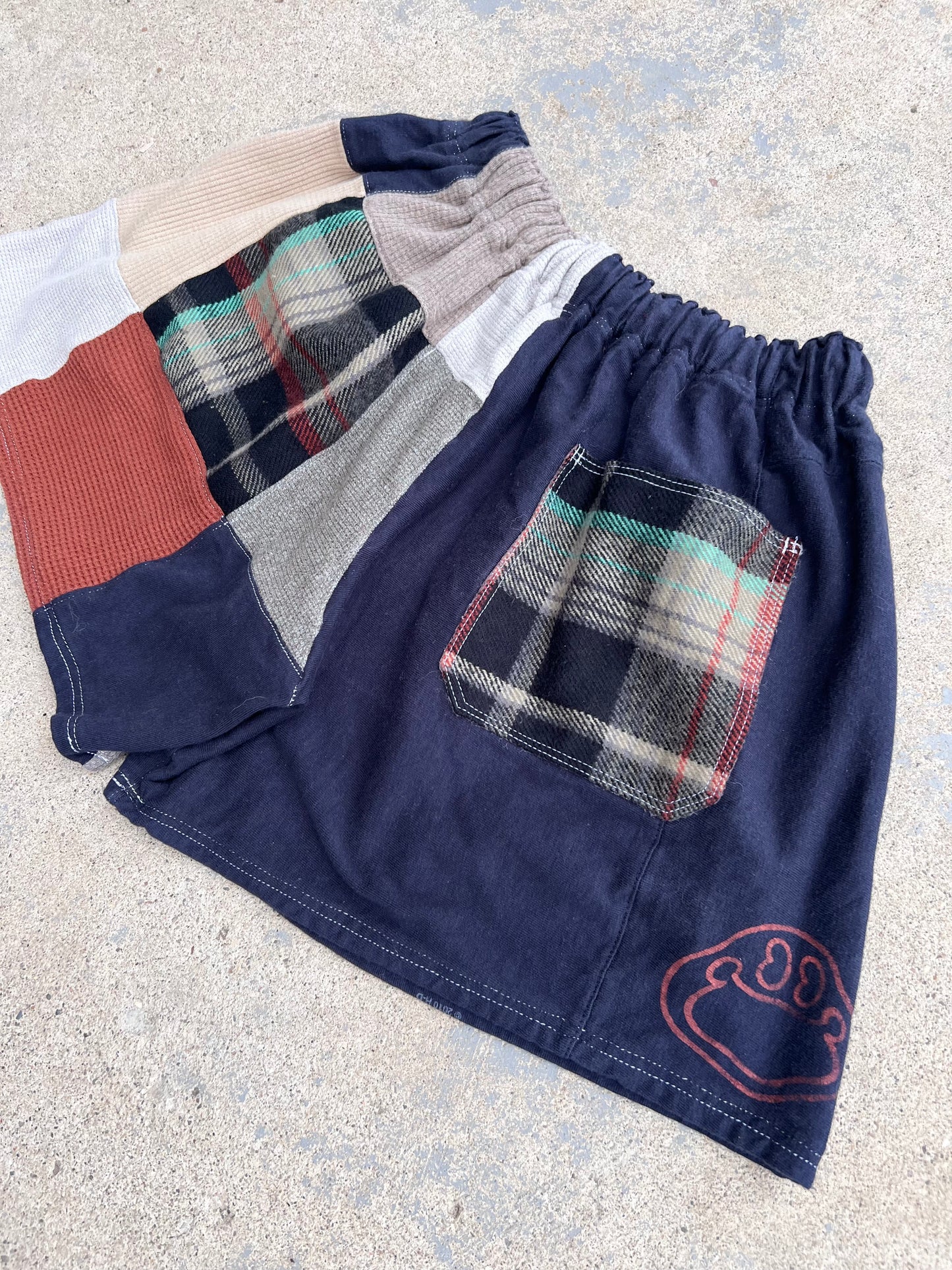 Reworked Harley Patchwork Shorts