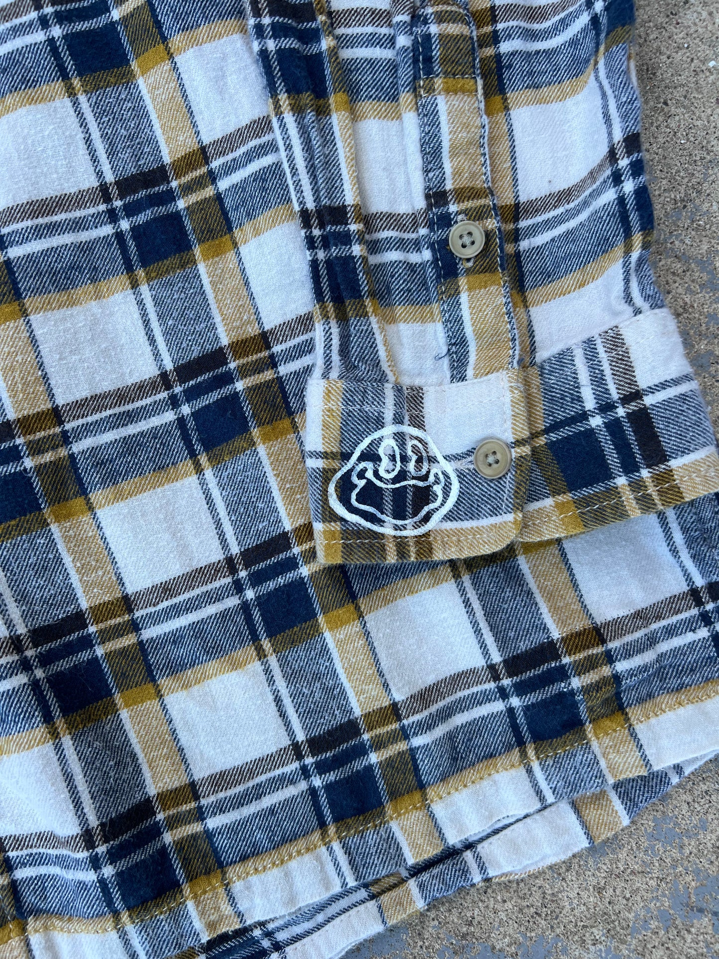 Blue+ Yellow Two Tone Half & Half Flannel