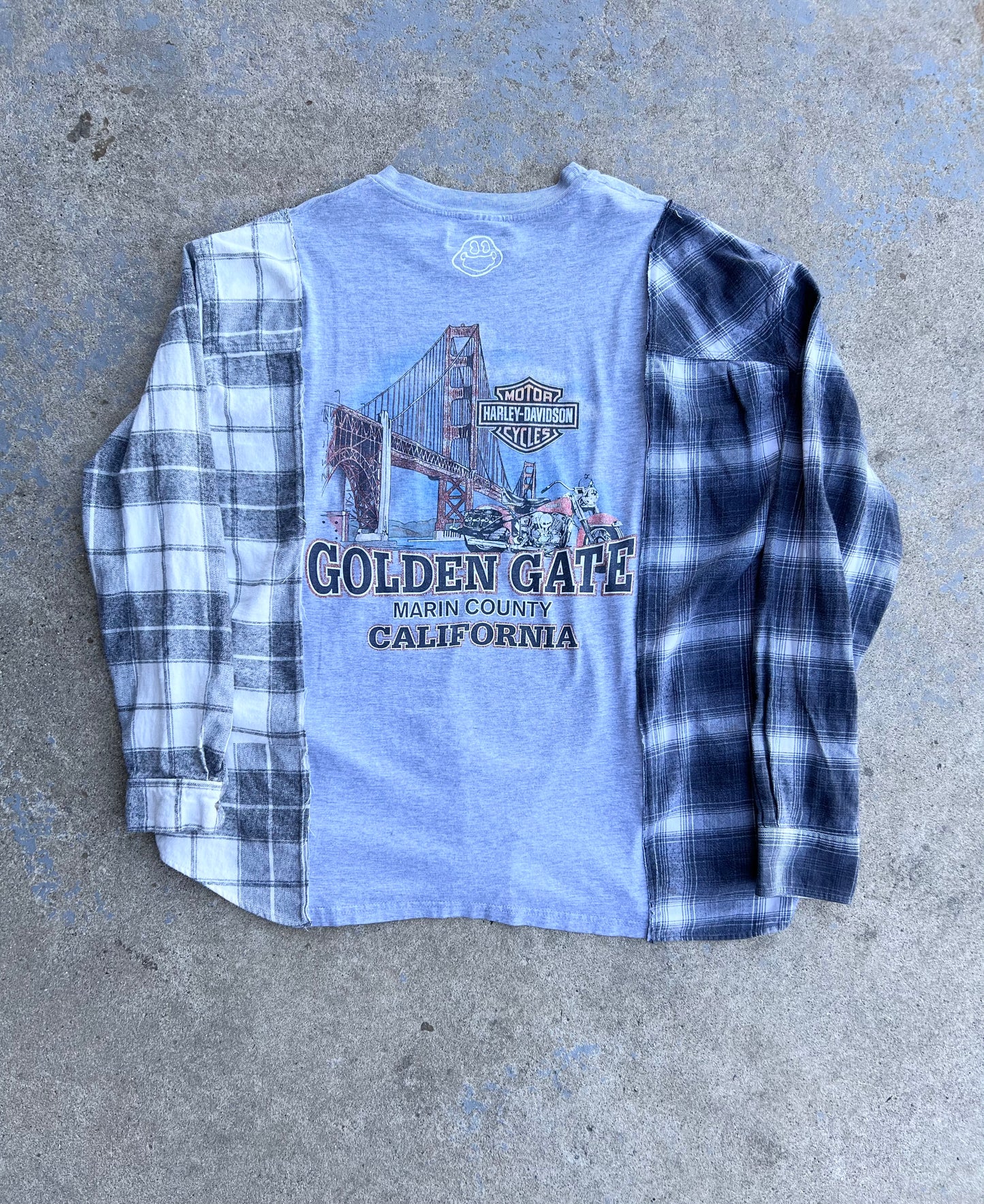 Two Tone Plaid Harley Pull Over Shirt