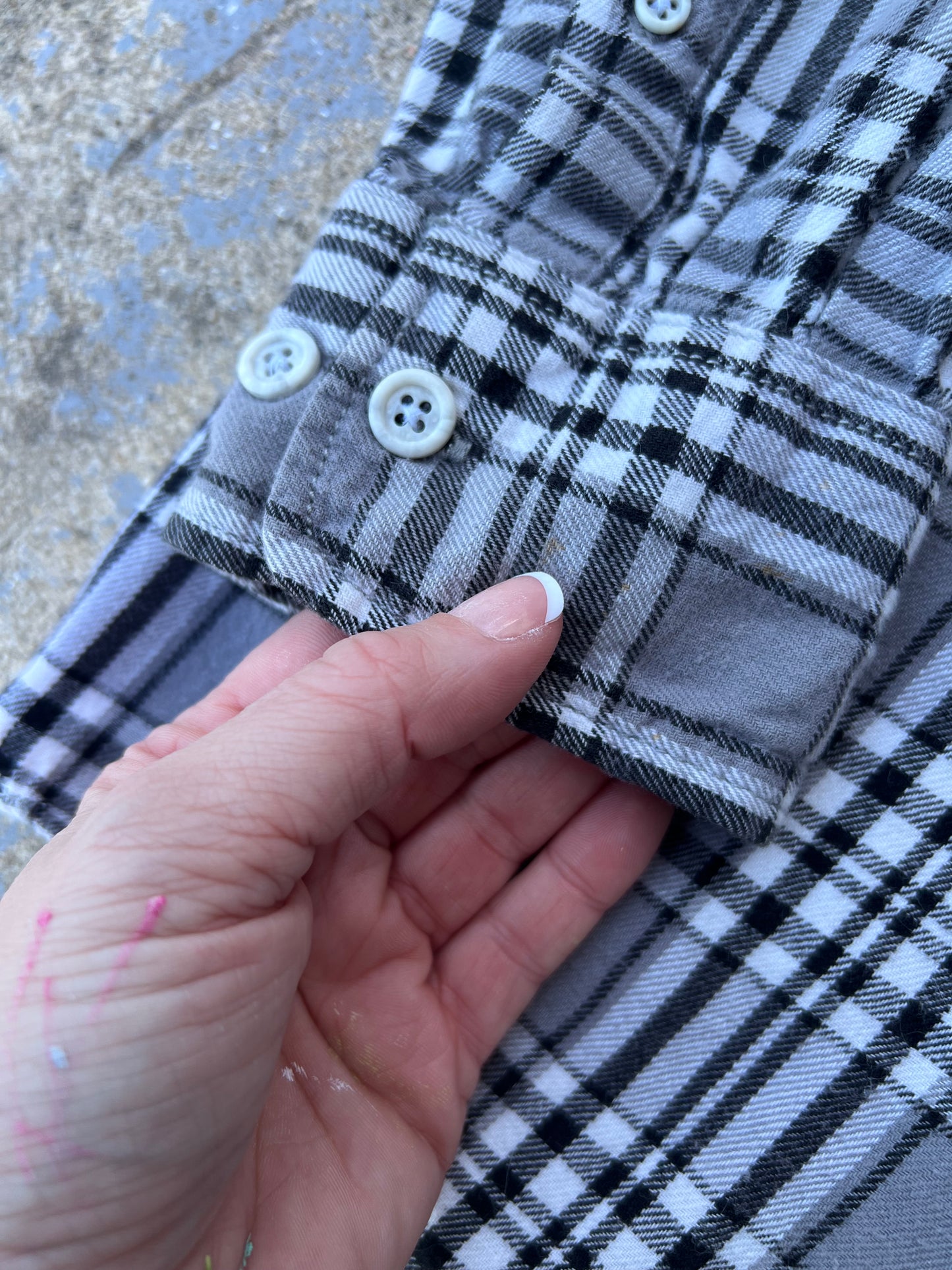 Grey/White Two Tone Half & Half Flannel