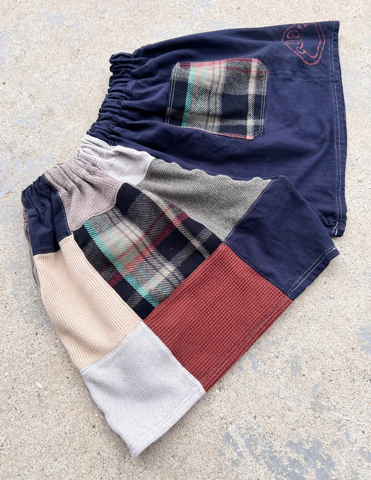 Reworked Harley Patchwork Shorts