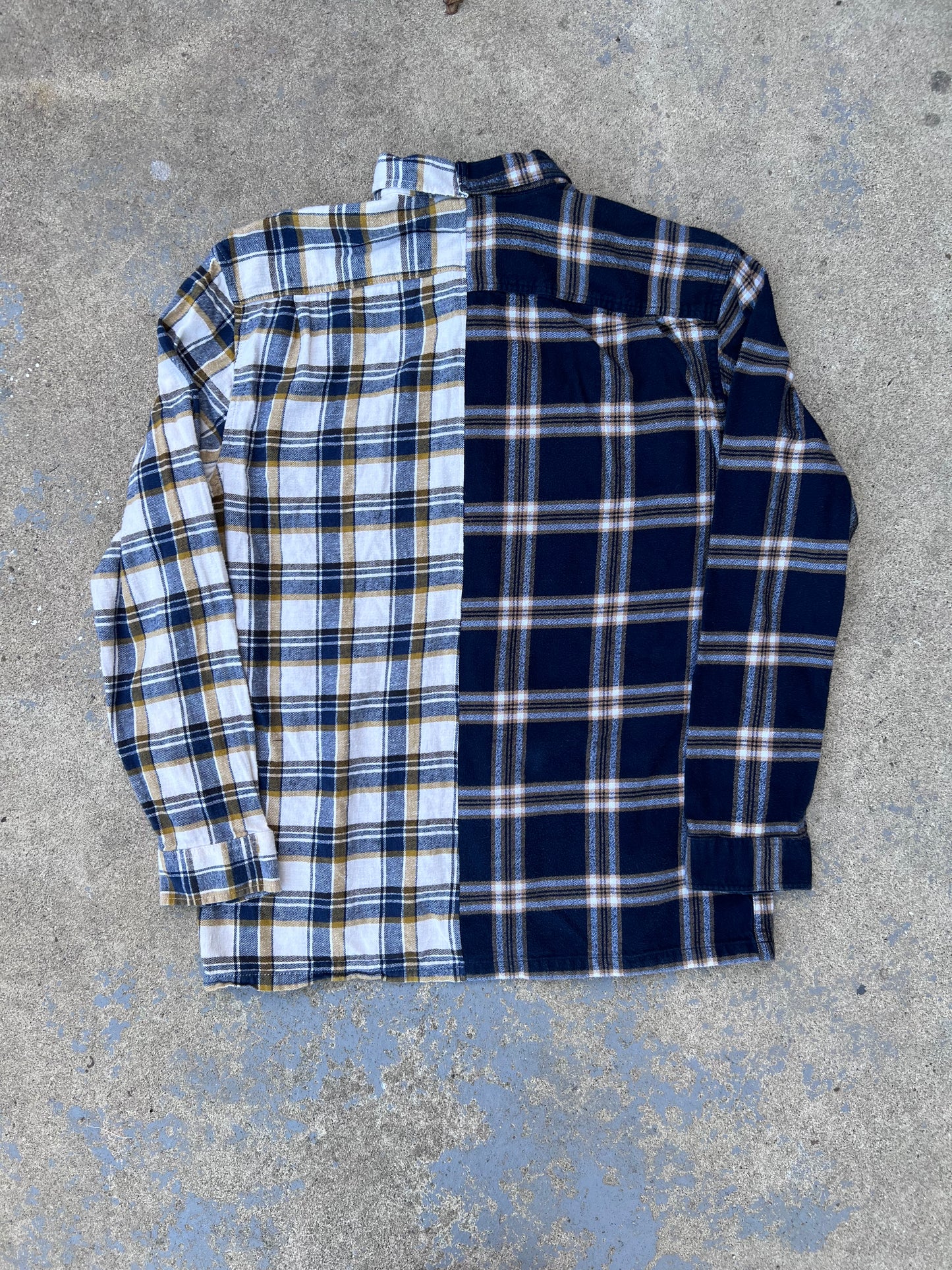 Blue+ Yellow Two Tone Half & Half Flannel