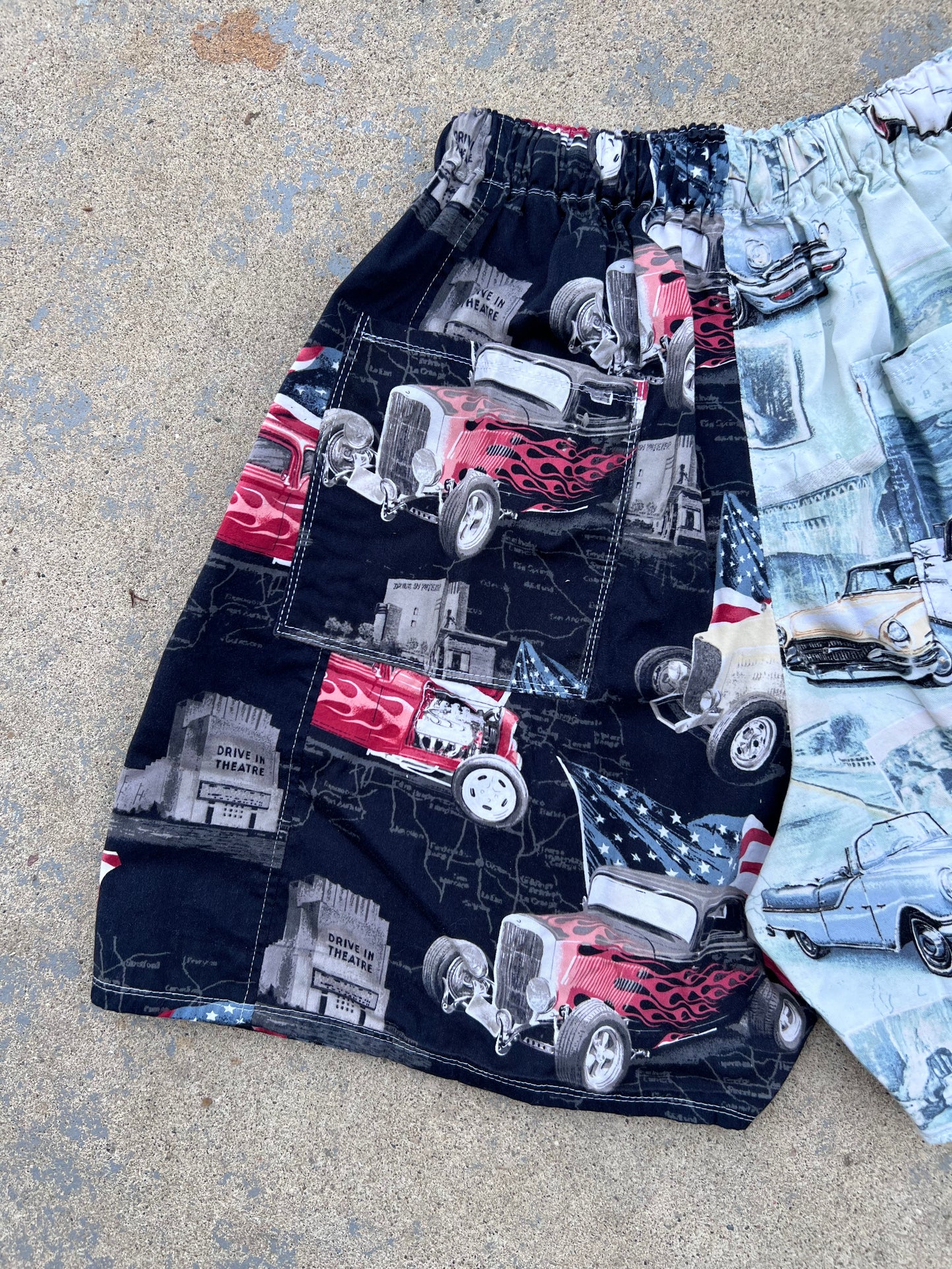 Retro Car Two Tone Shorts