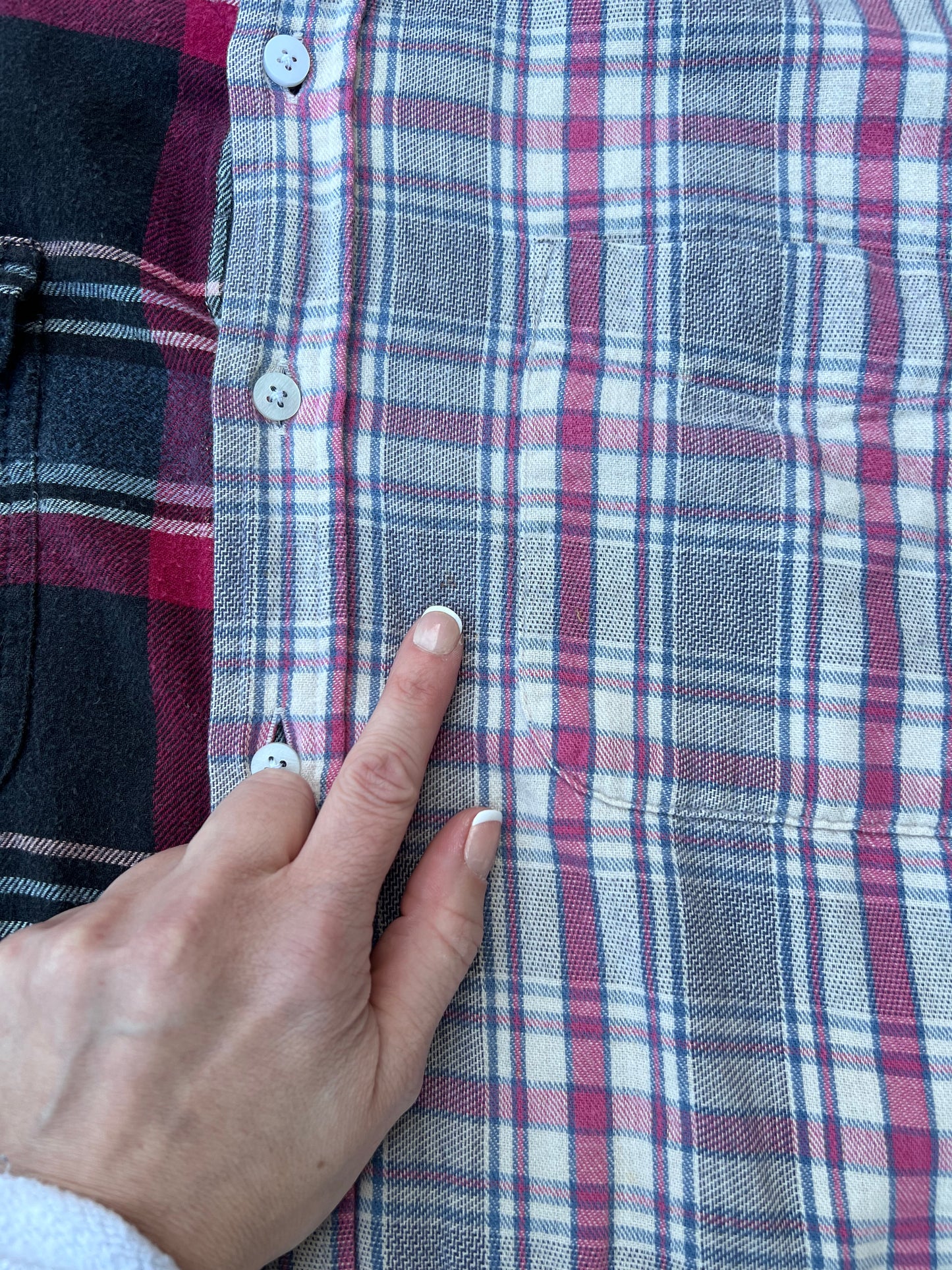 Two Tone Pink Plaid Half & Half Flannel