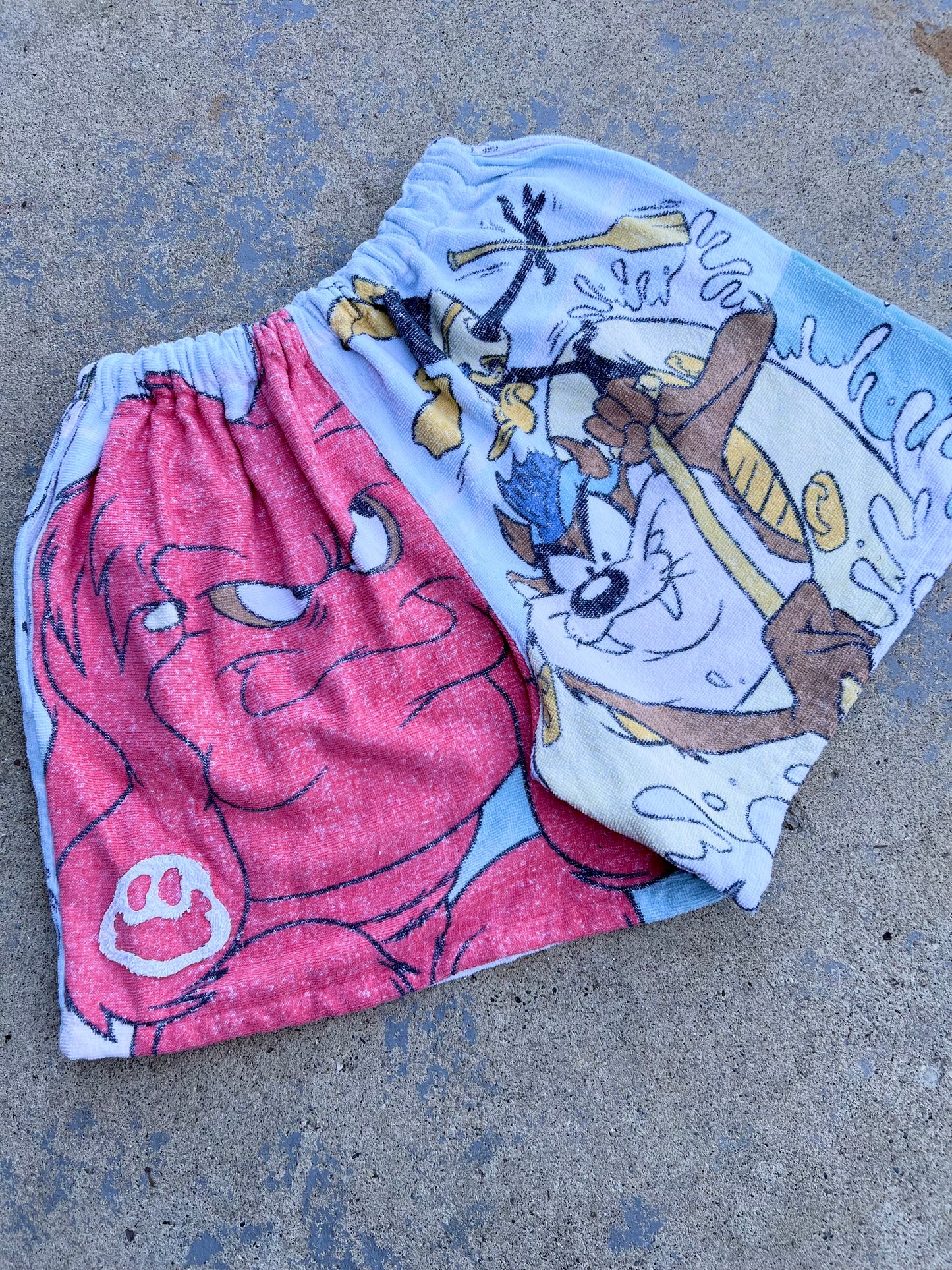 Vintage Six Flags Looney Tunes Towel Shorts