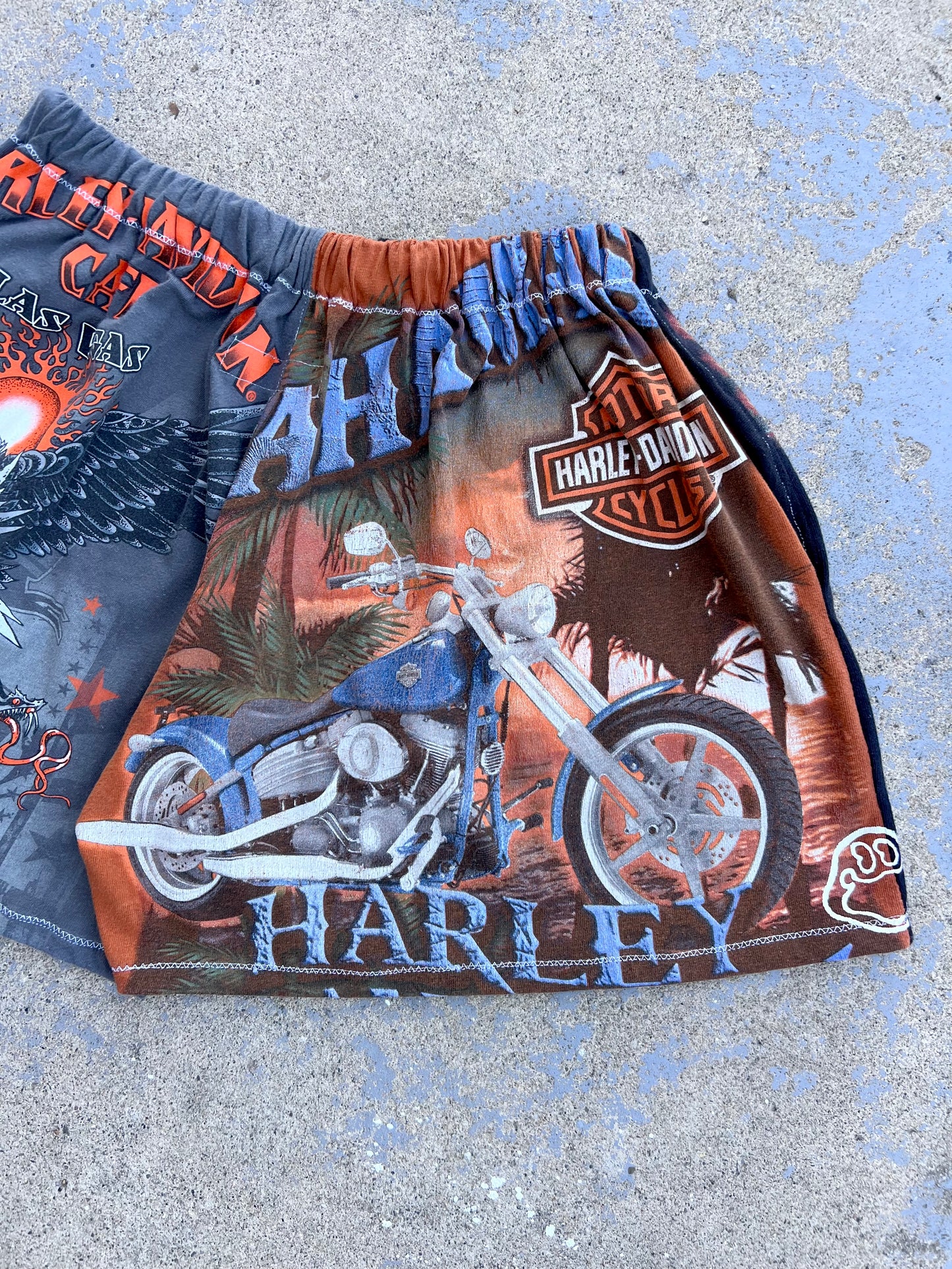 Harley Davidson Mixed Graphic Shorts