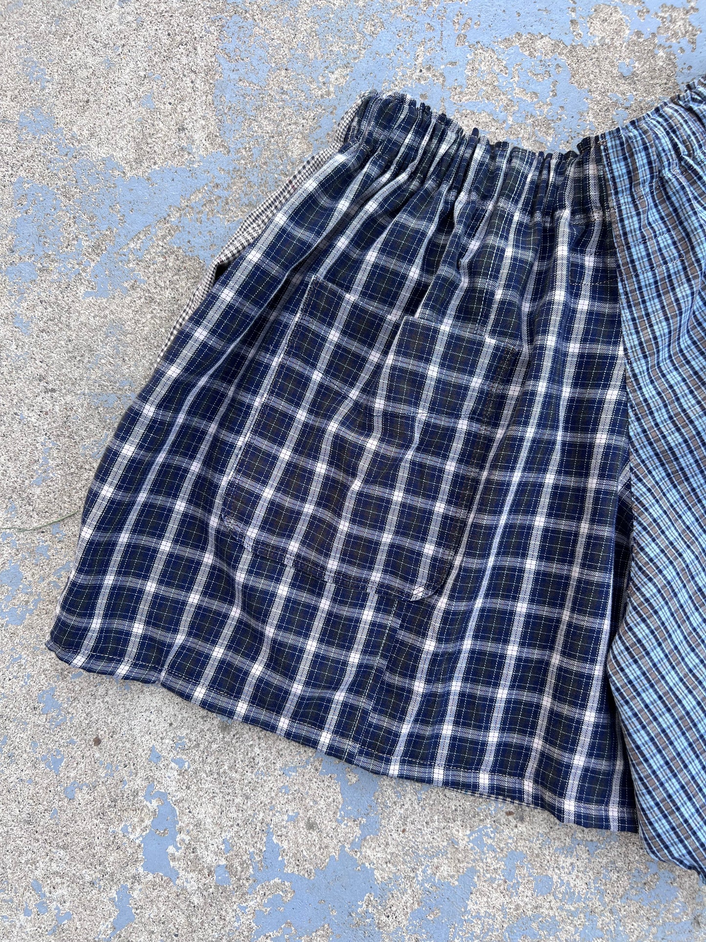 Mixed Plaid “Nike Boxer” Shorts