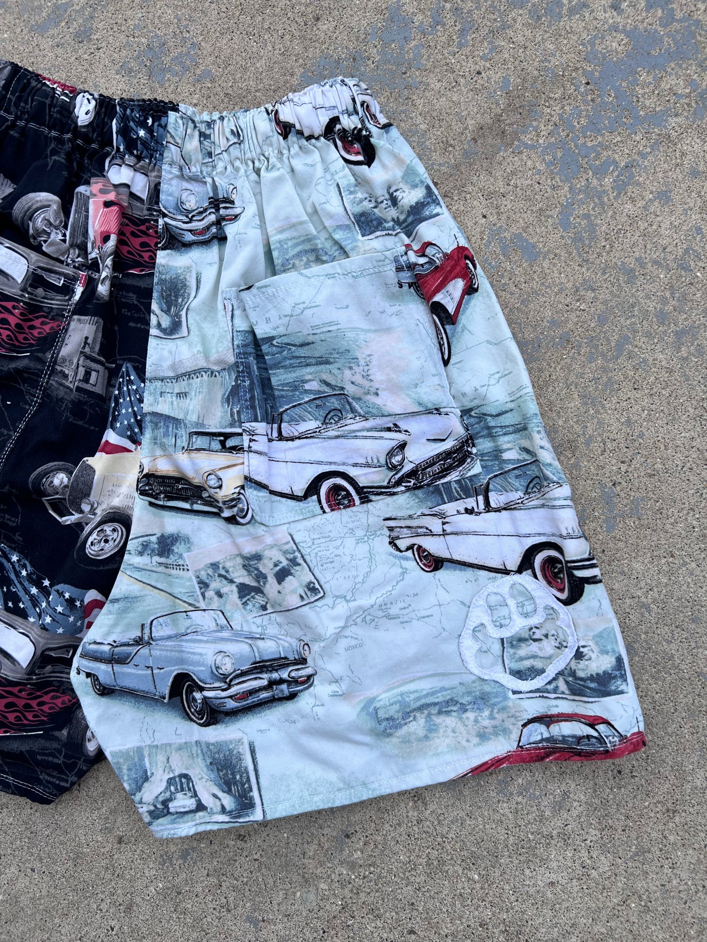 Retro Car Two Tone Shorts