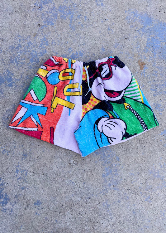 Vintage Surfing Mickey Towel Shorts