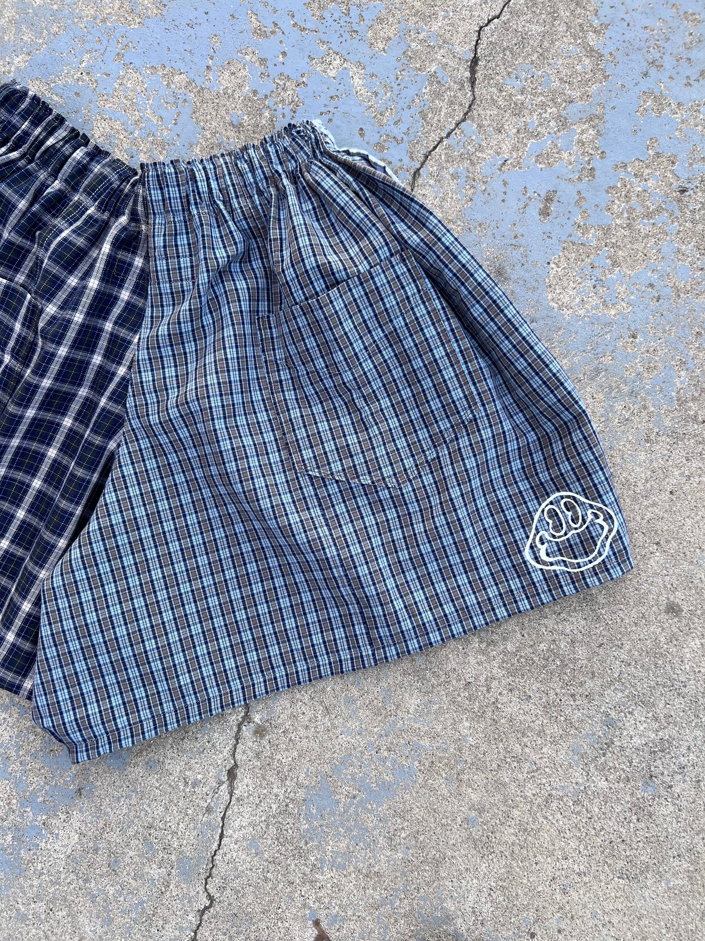 Mixed Plaid “Nike Boxer” Shorts