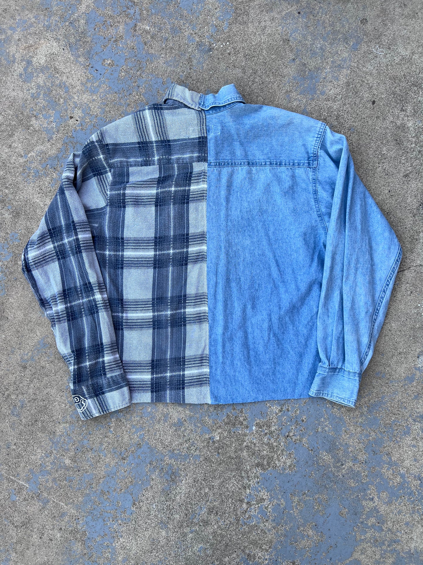 Two Tone Flannel + Denim Button Up