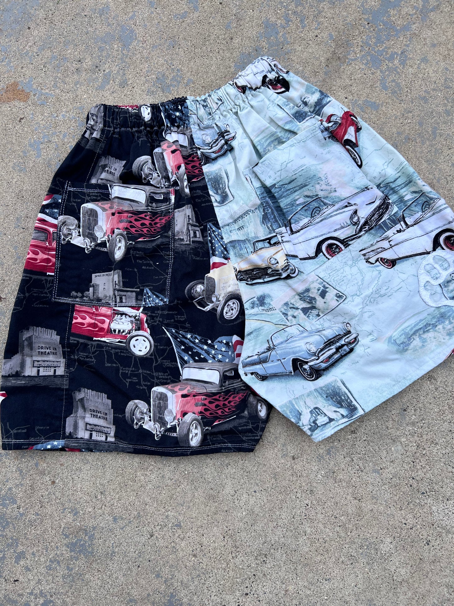 Retro Car Two Tone Shorts