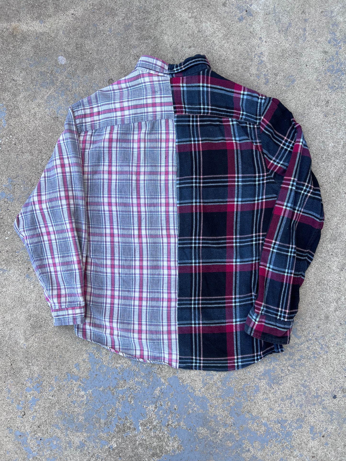 Two Tone Pink Plaid Half & Half Flannel