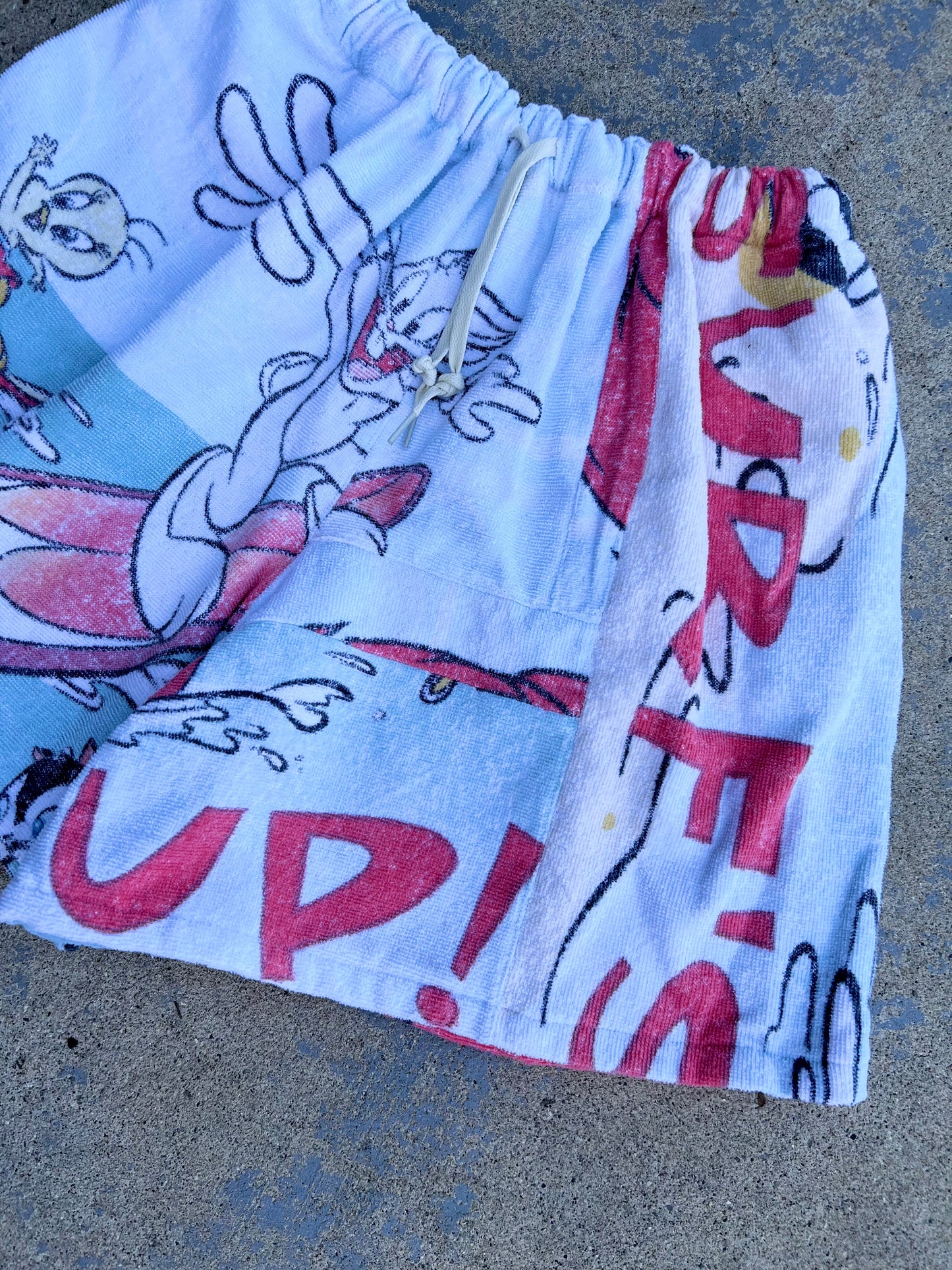 Vintage Six Flags Looney Tunes Towel Shorts