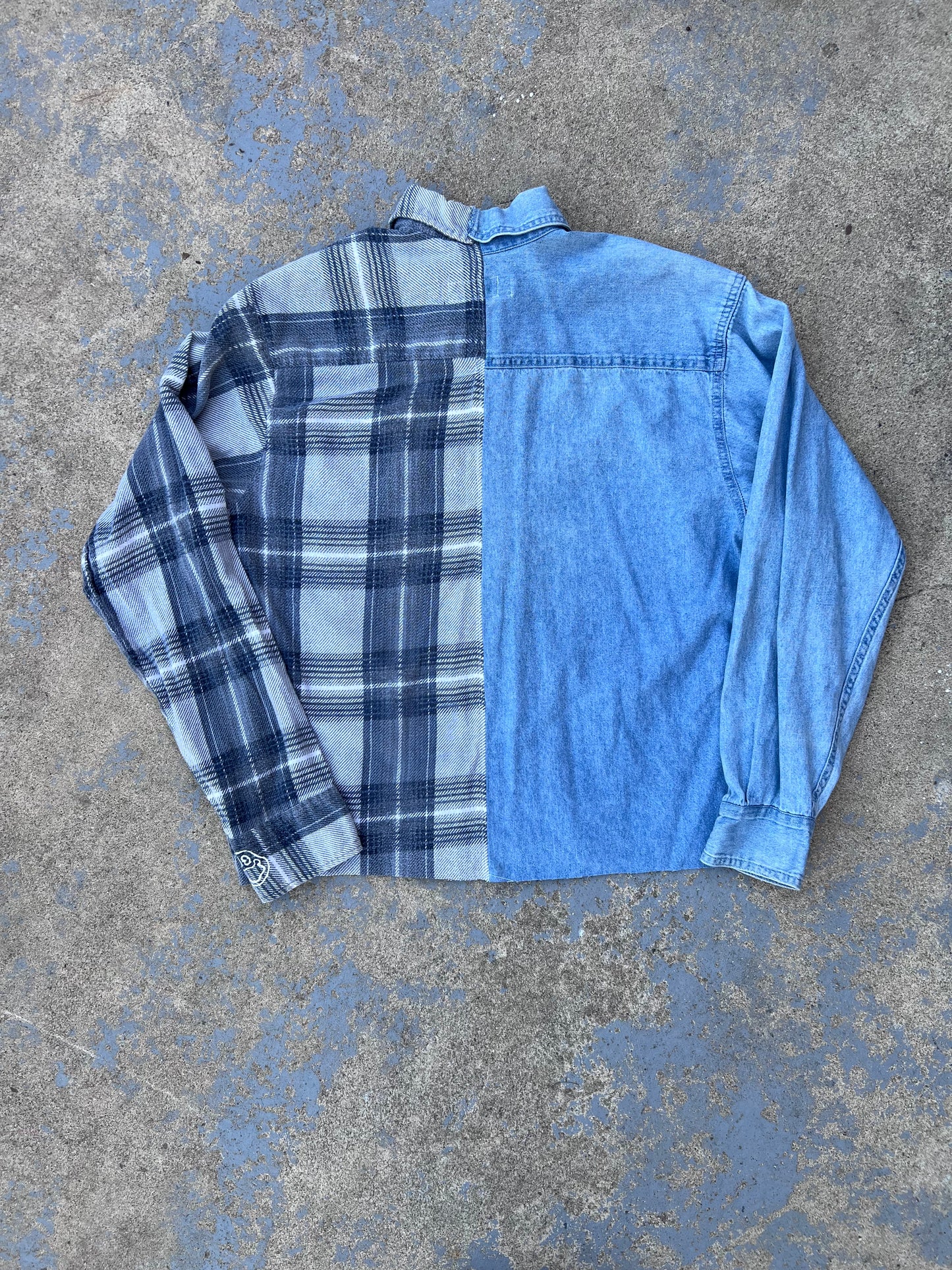 Two Tone Flannel + Denim Button Up