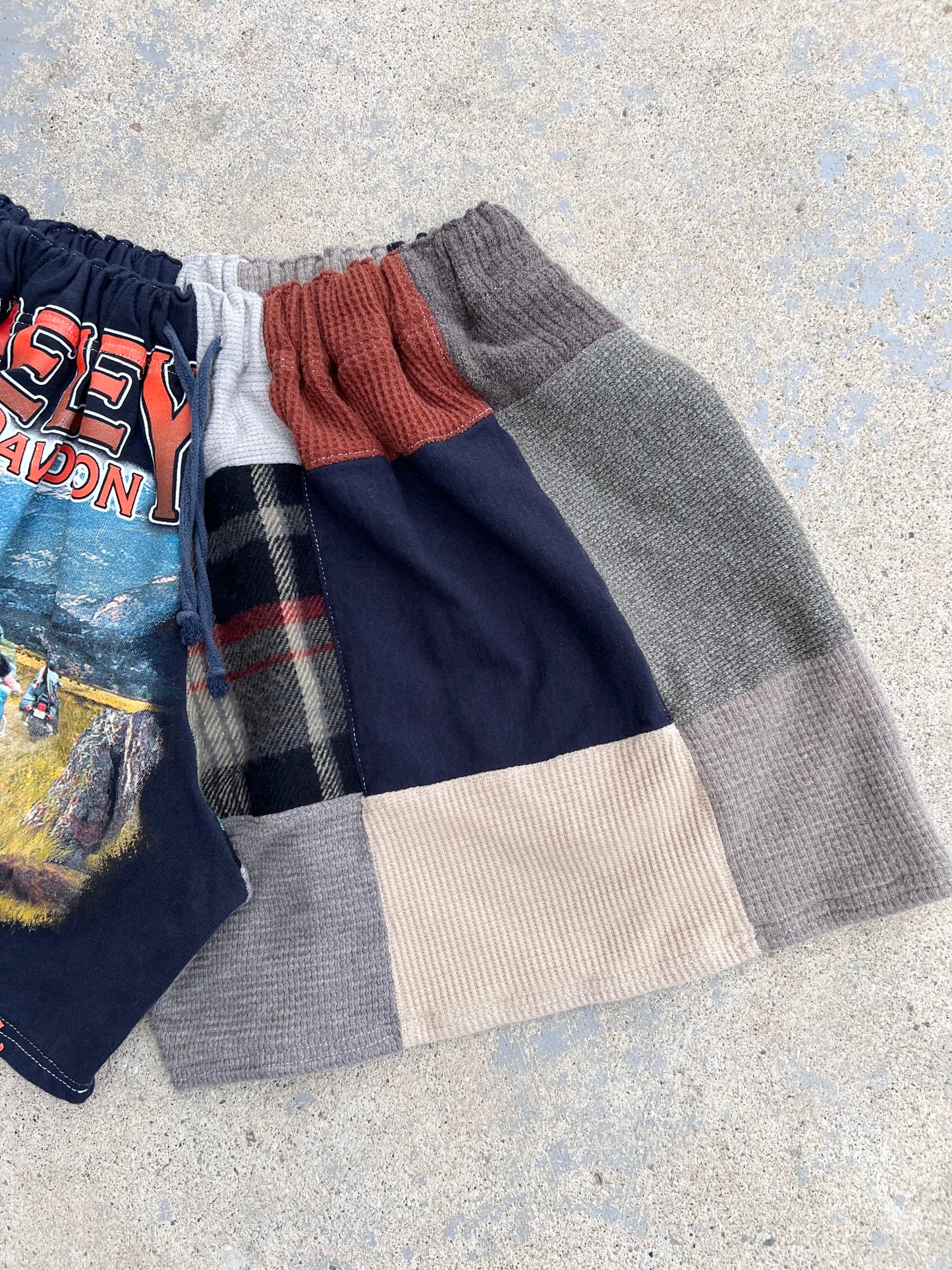Reworked Harley Patchwork Shorts
