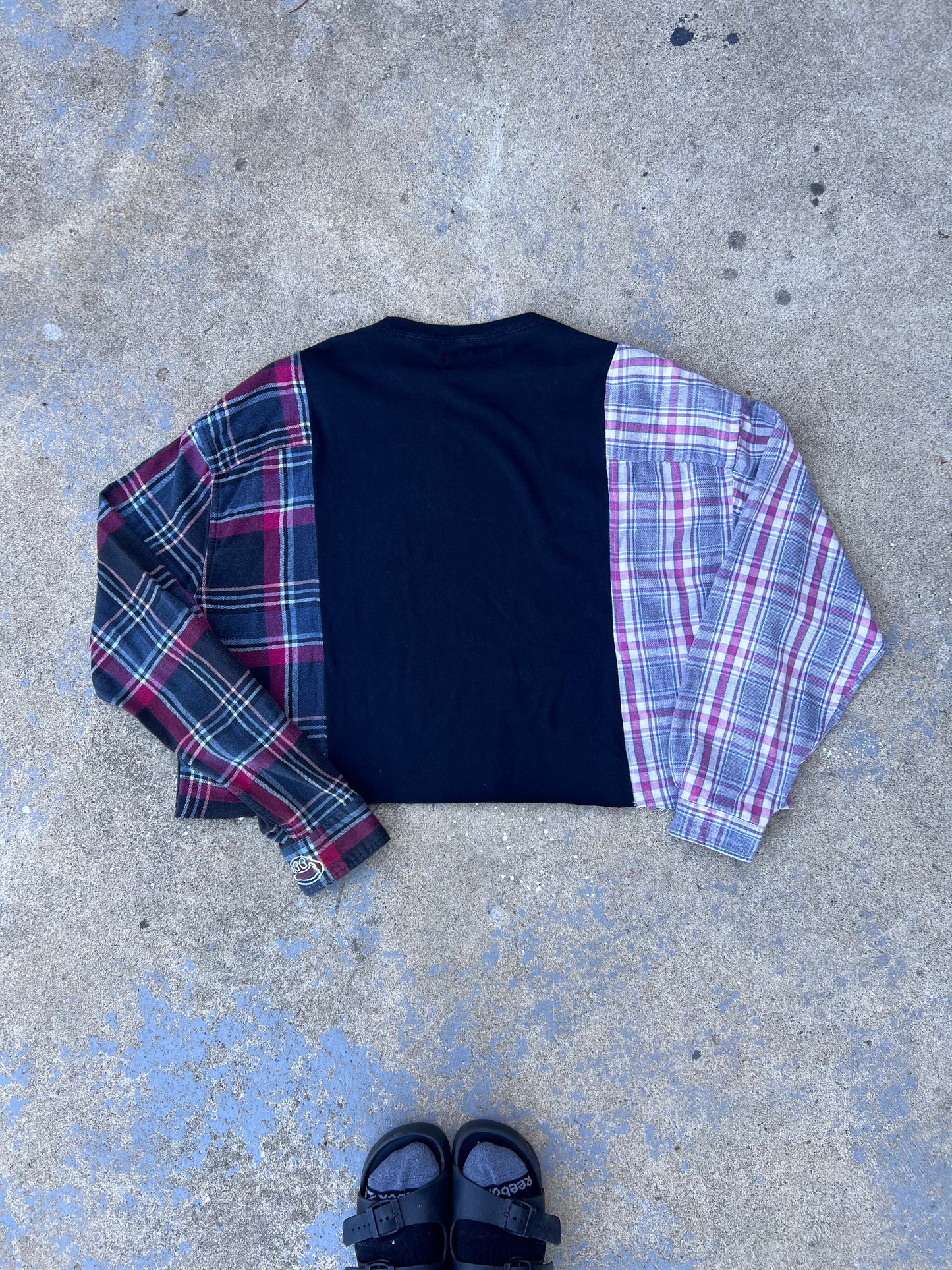 Fender Two Tone Cropped Flannel Pullover Top