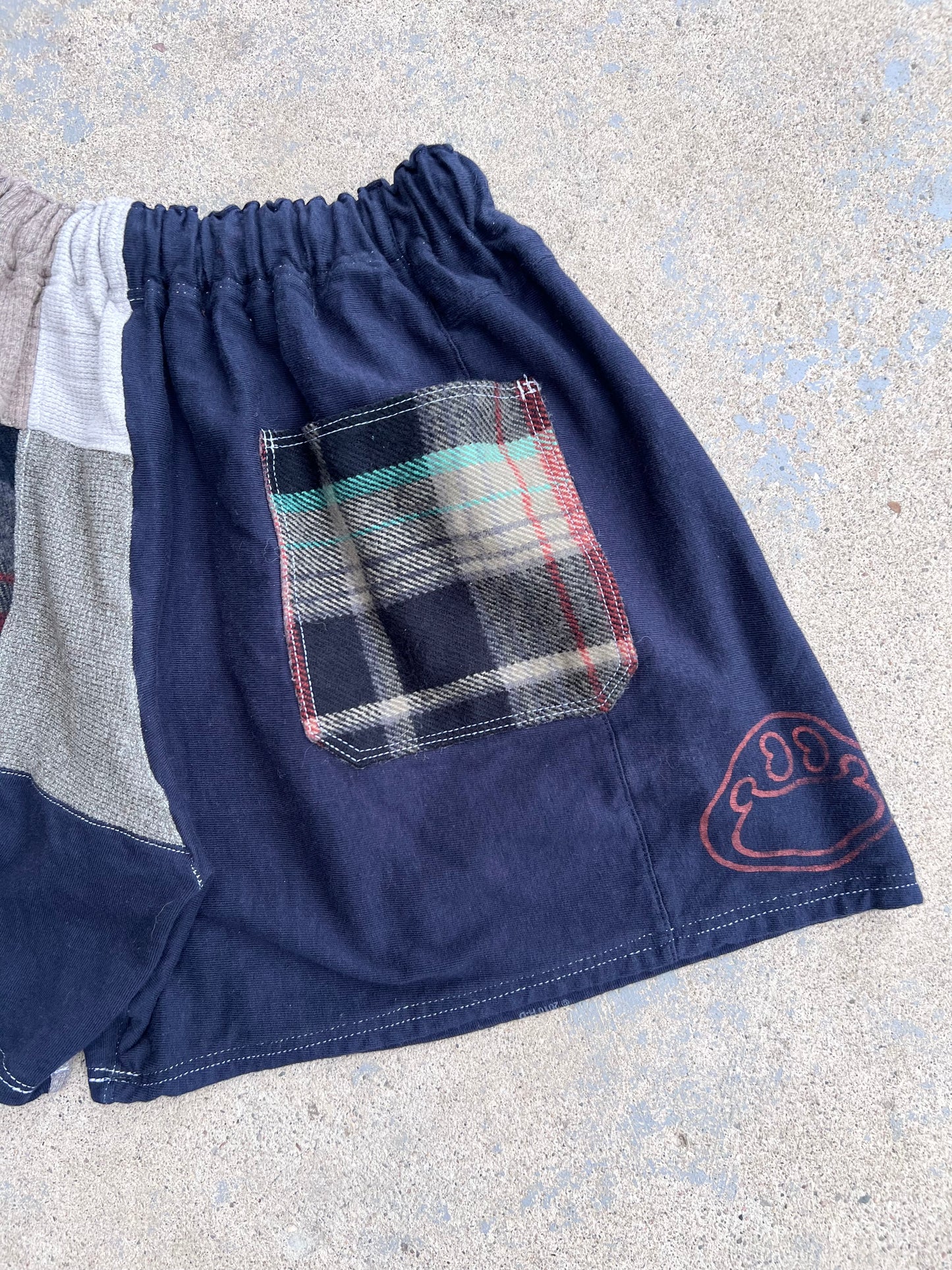 Reworked Harley Patchwork Shorts
