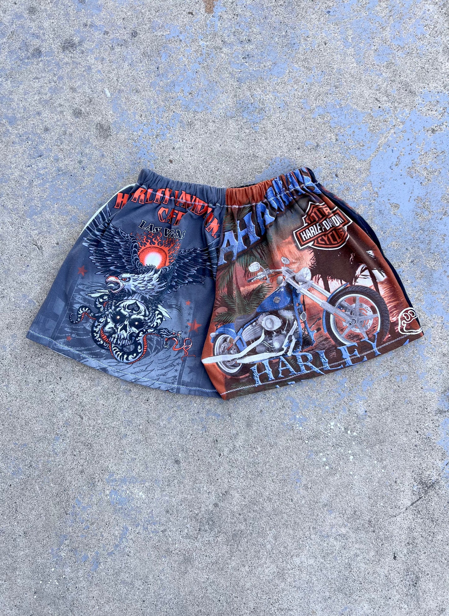 Harley Davidson Mixed Graphic Shorts