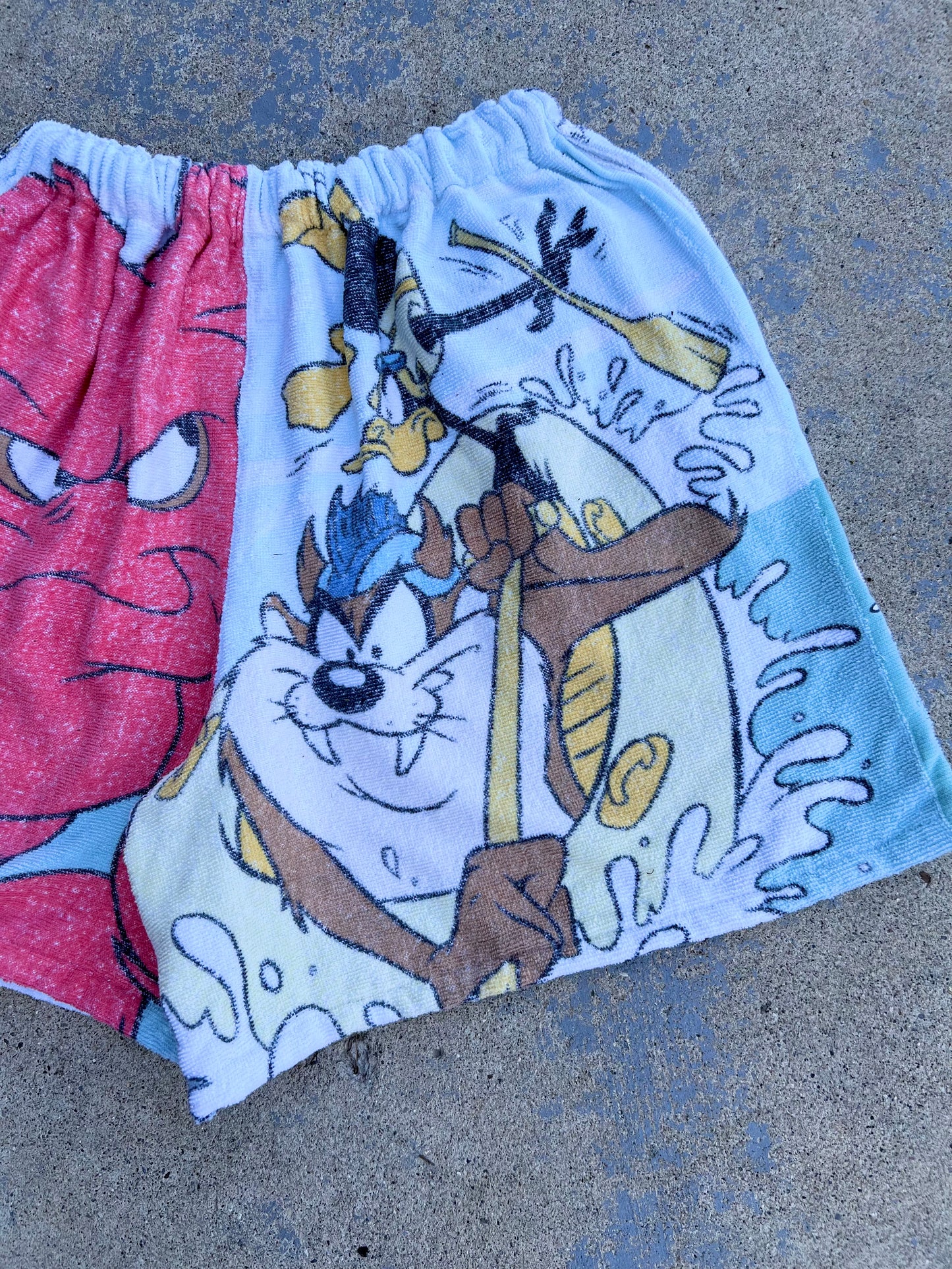 Vintage Six Flags Looney Tunes Towel Shorts