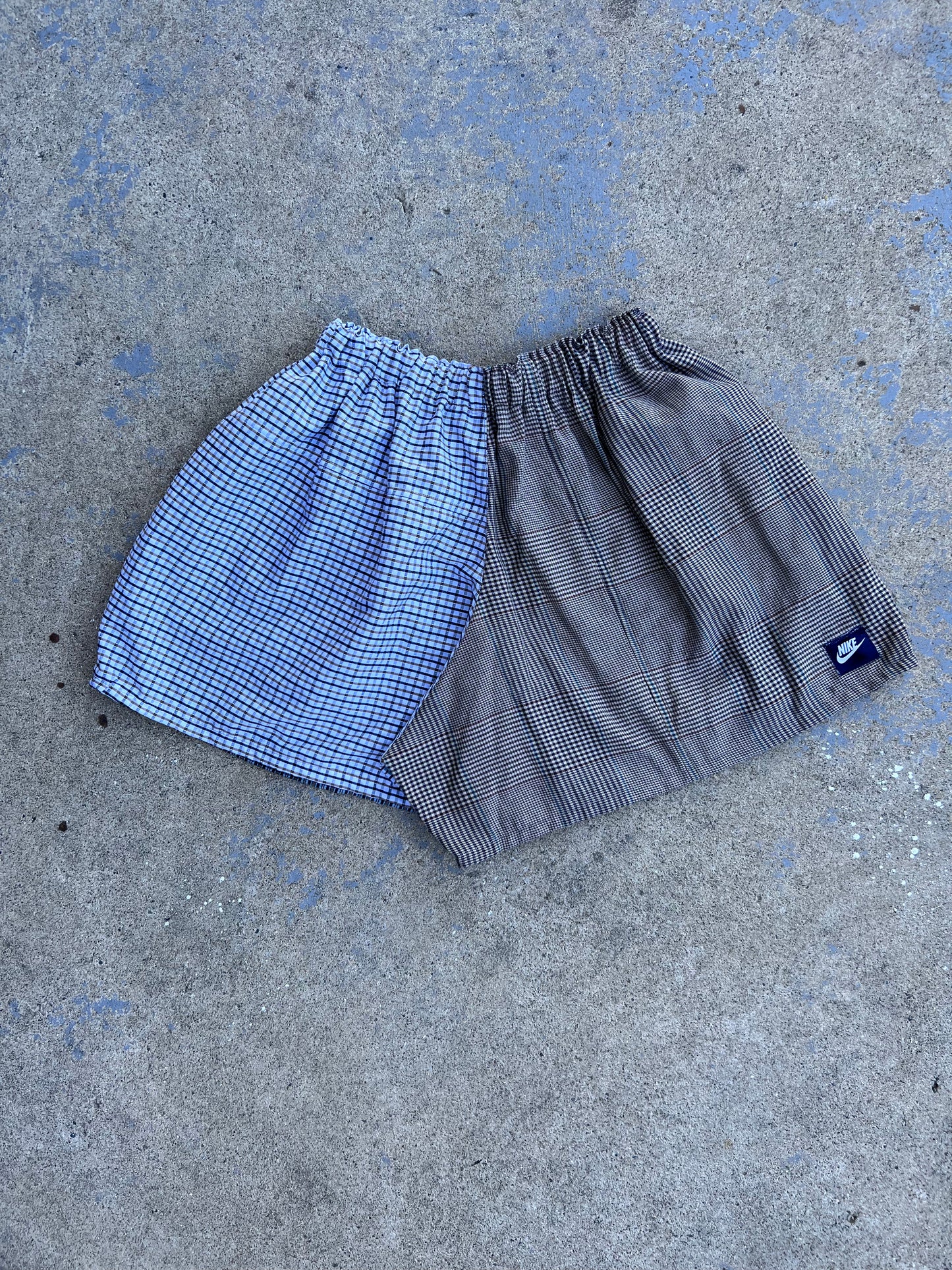 Mixed Plaid “Nike Boxer” Shorts