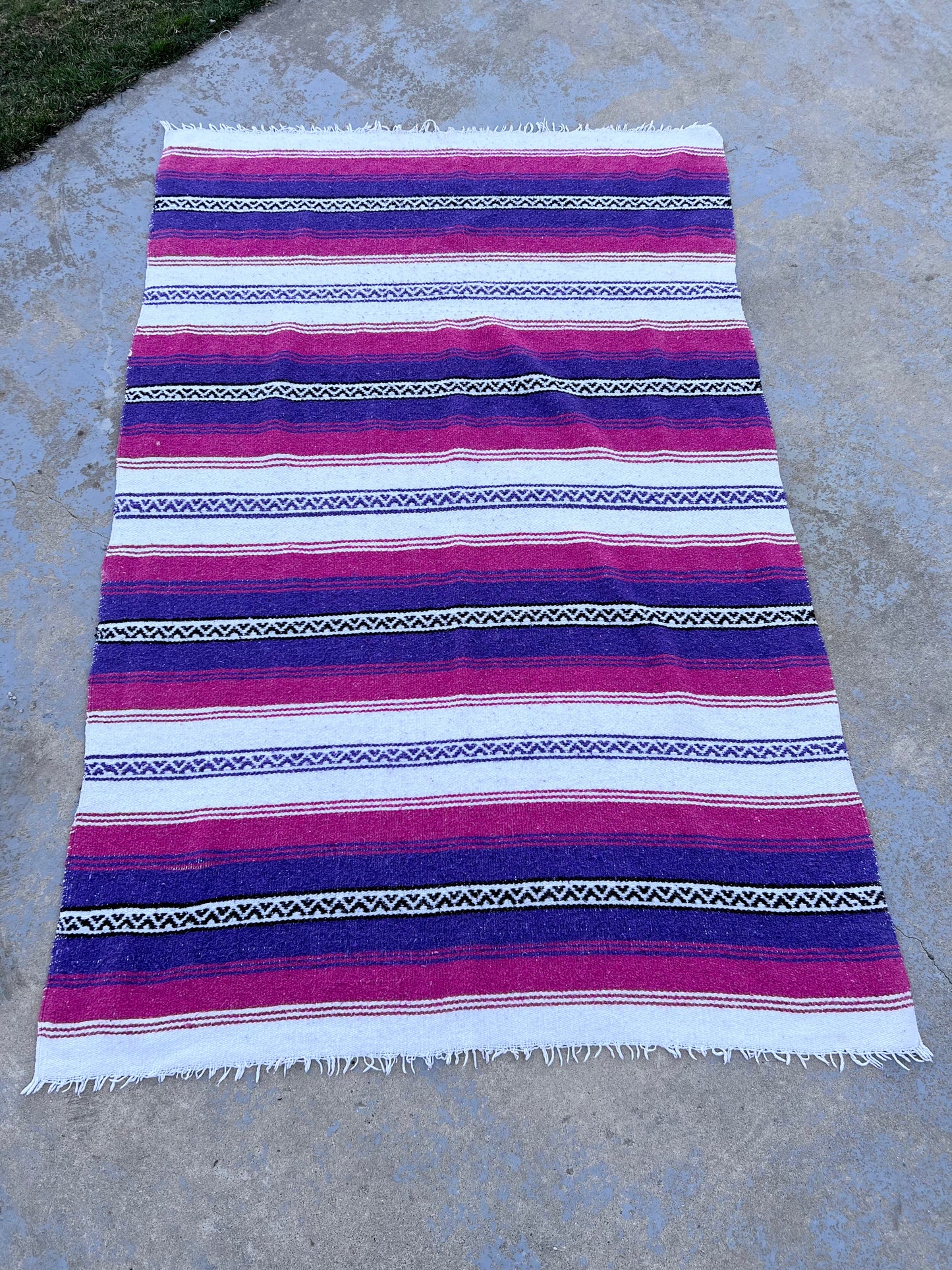 Vintage Aztec Style Fringe Throw Blanket